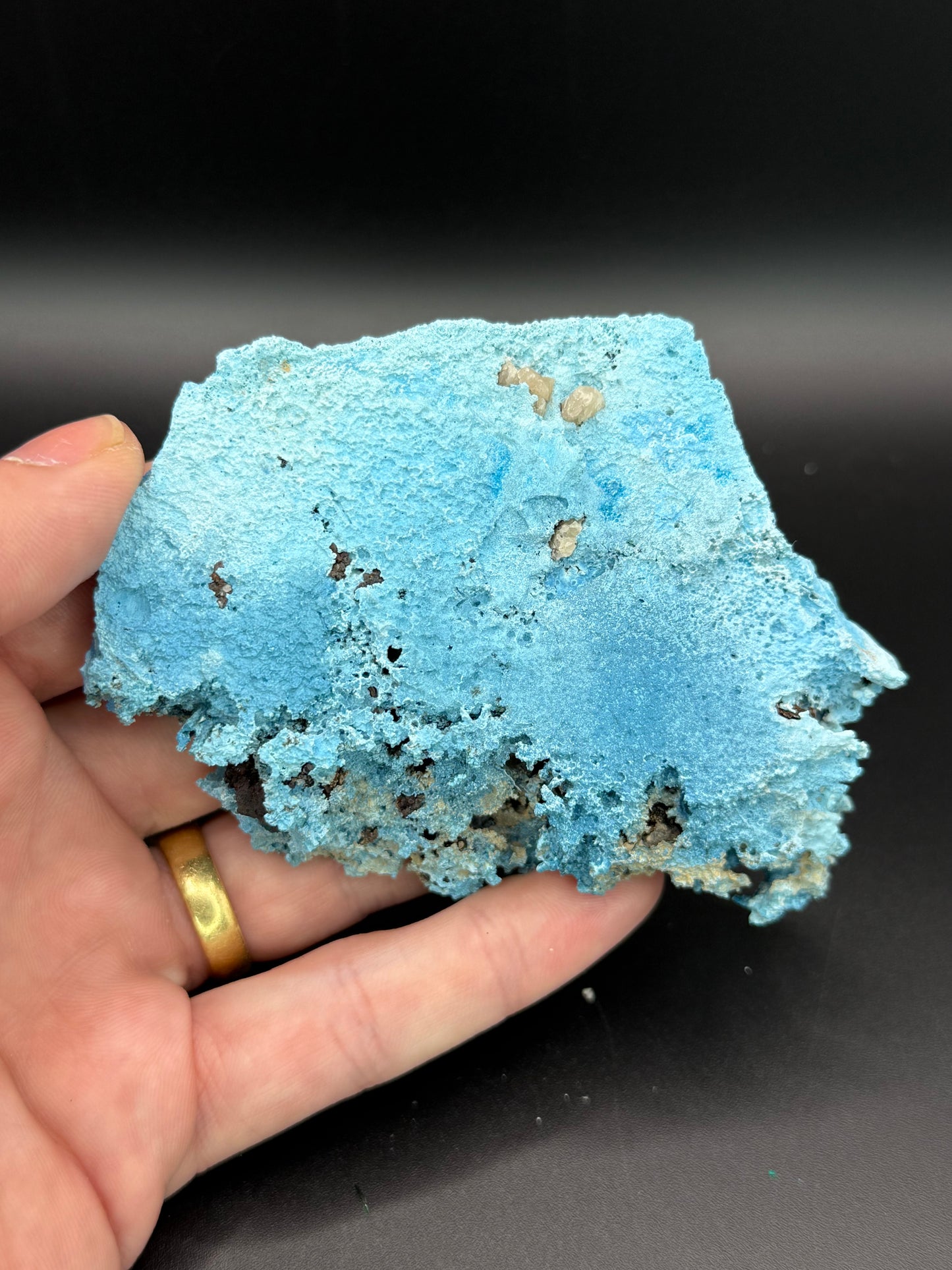 Shattuckite pseudomorph after Calcite, Kunene Region, Namibia