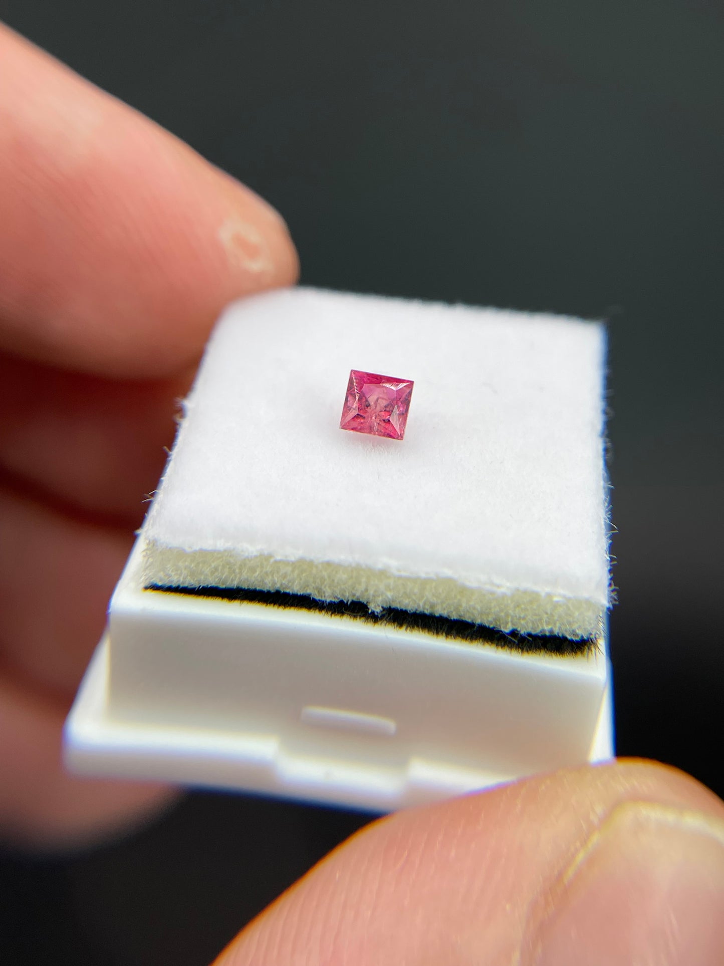 Red Beryl Gemstone, Princess Cut, Utah