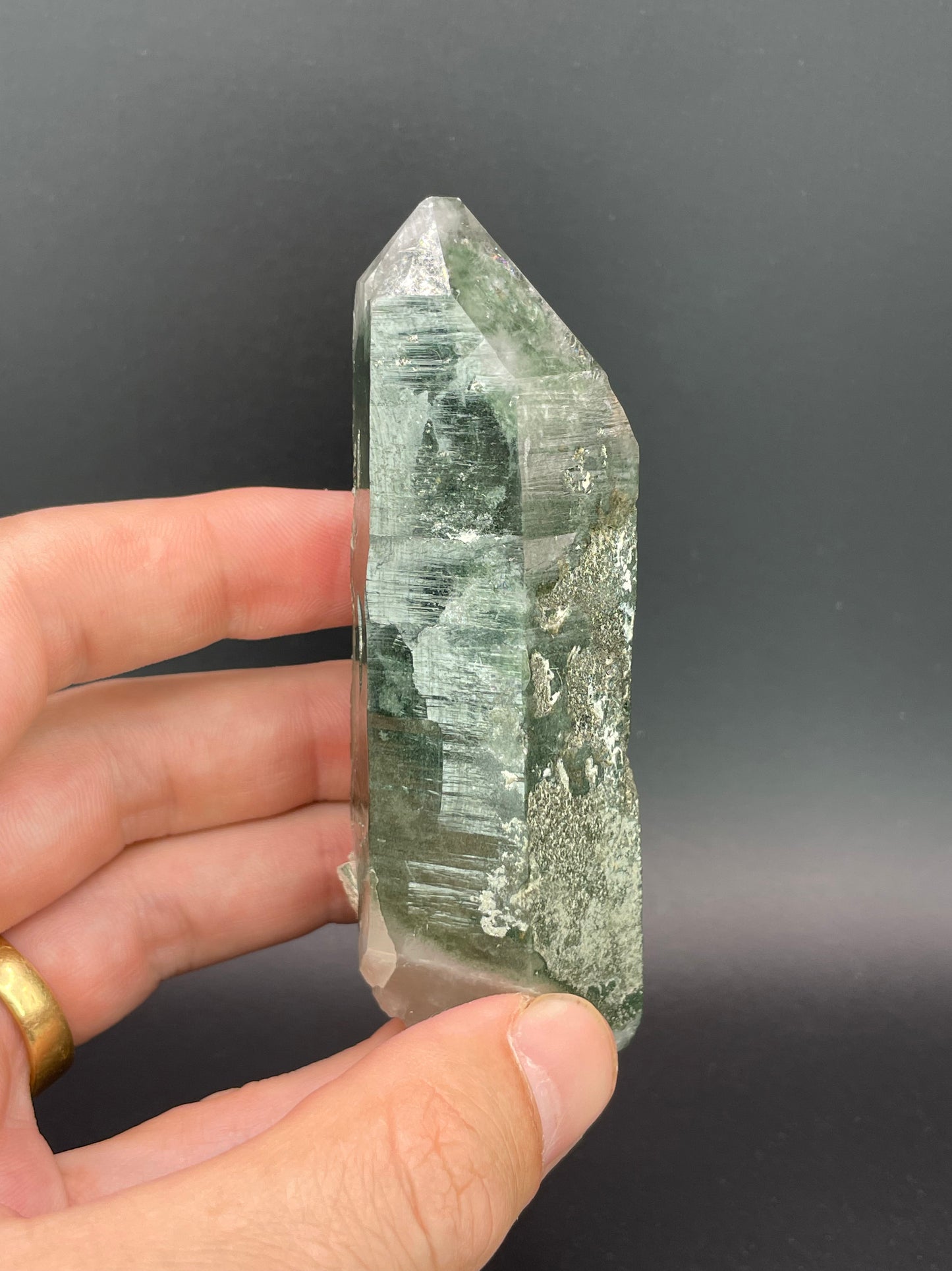 Quartz with Chlorite, Grisons/Canton Graubünden, Switzerland