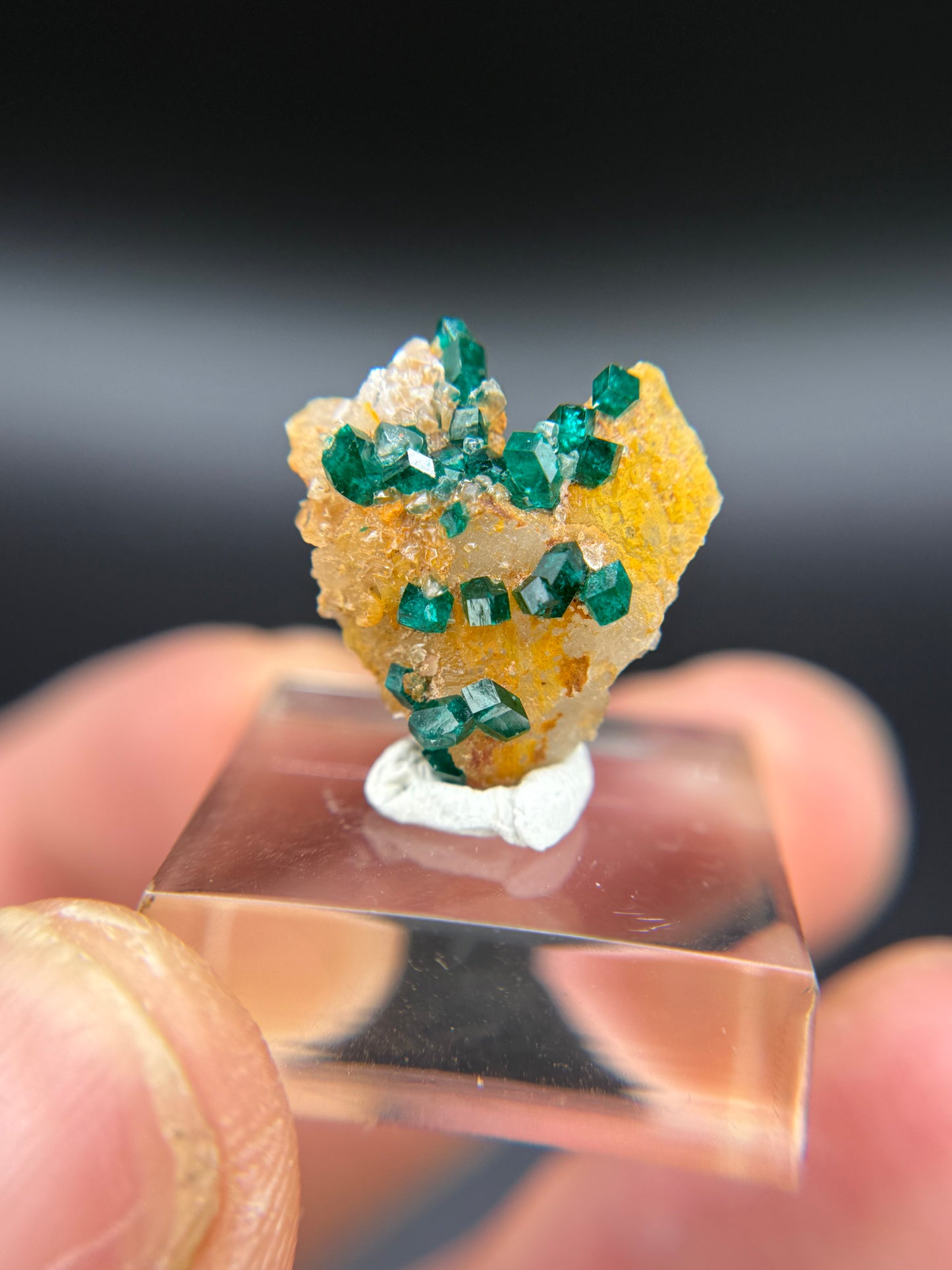 Dioptase on Quartz, Kunene Region, Namibia
