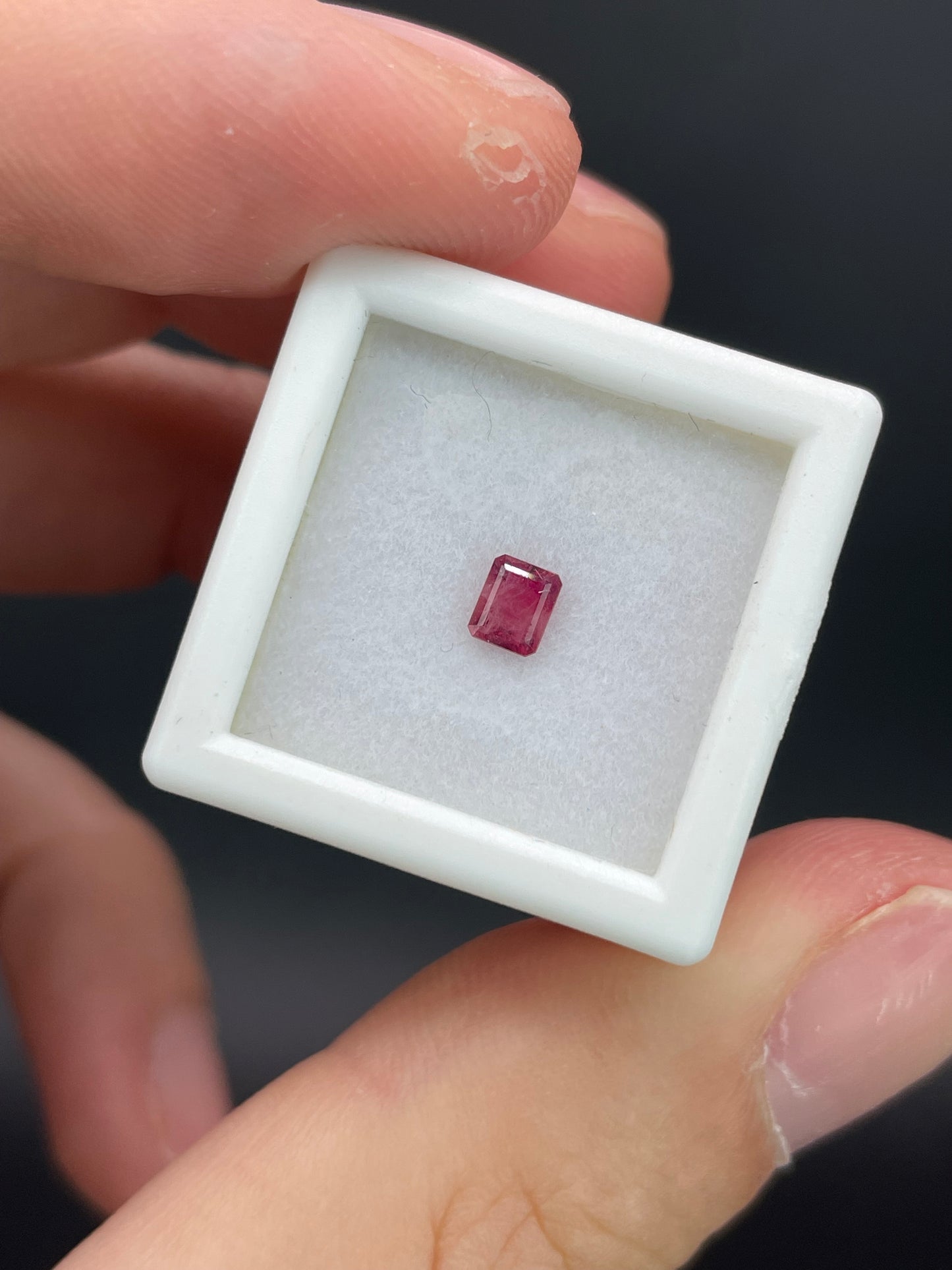Red Beryl Gemstone, Emerald Cut, Utah