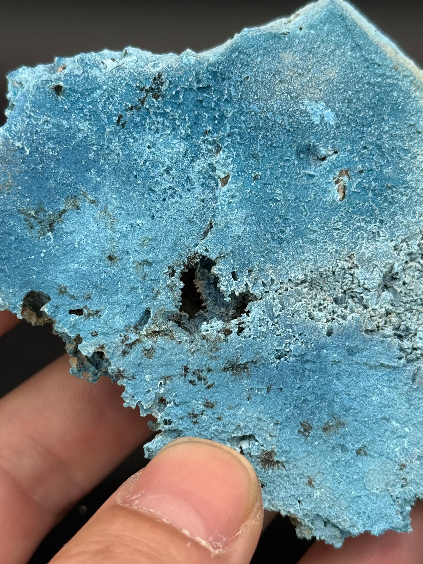 Shattuckite pseudomorph after Calcite, Kunene Region, Namibia
