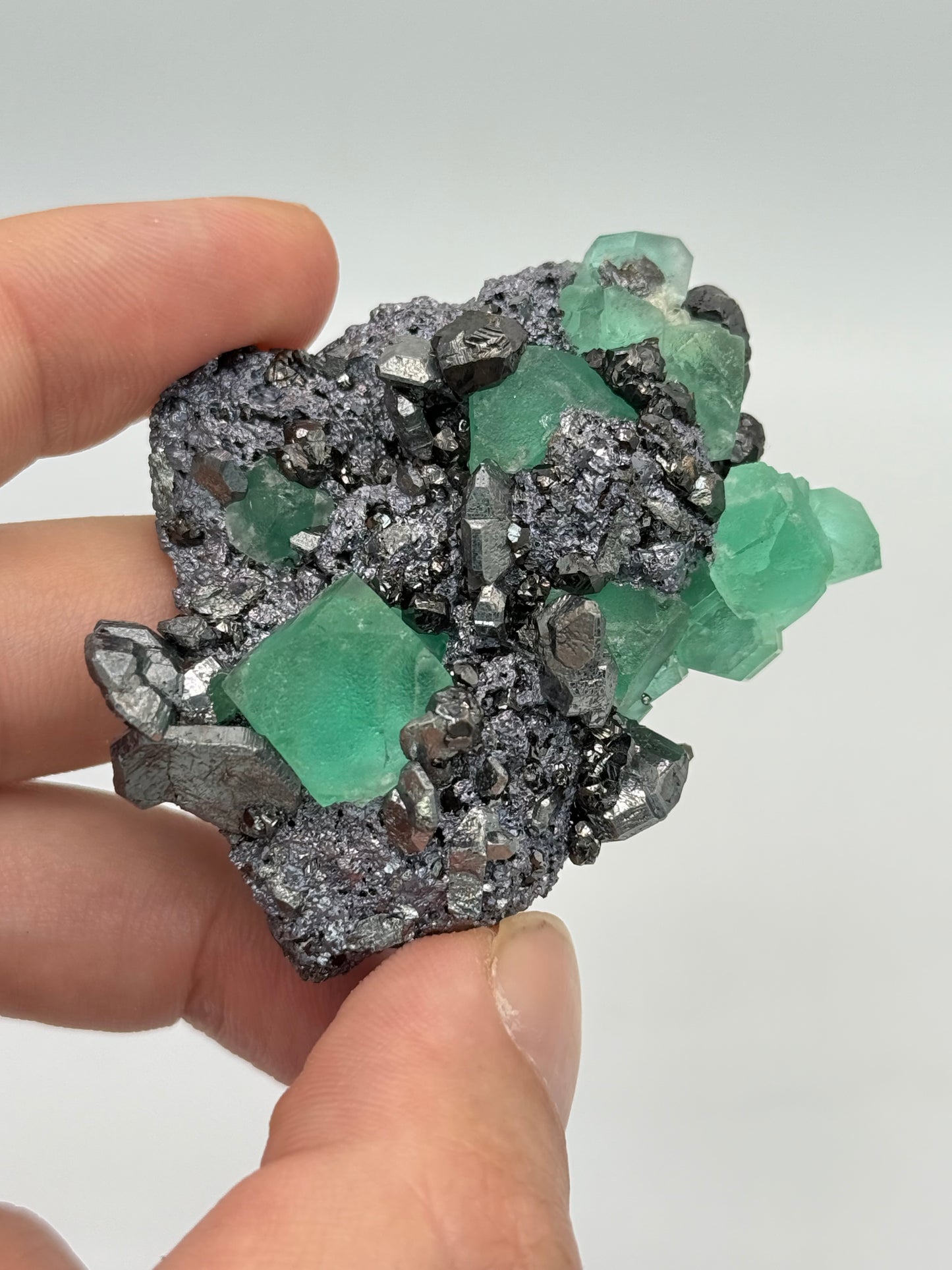 Fluorite, Milpo mine, Atacocha, Pasco Prov., Peru