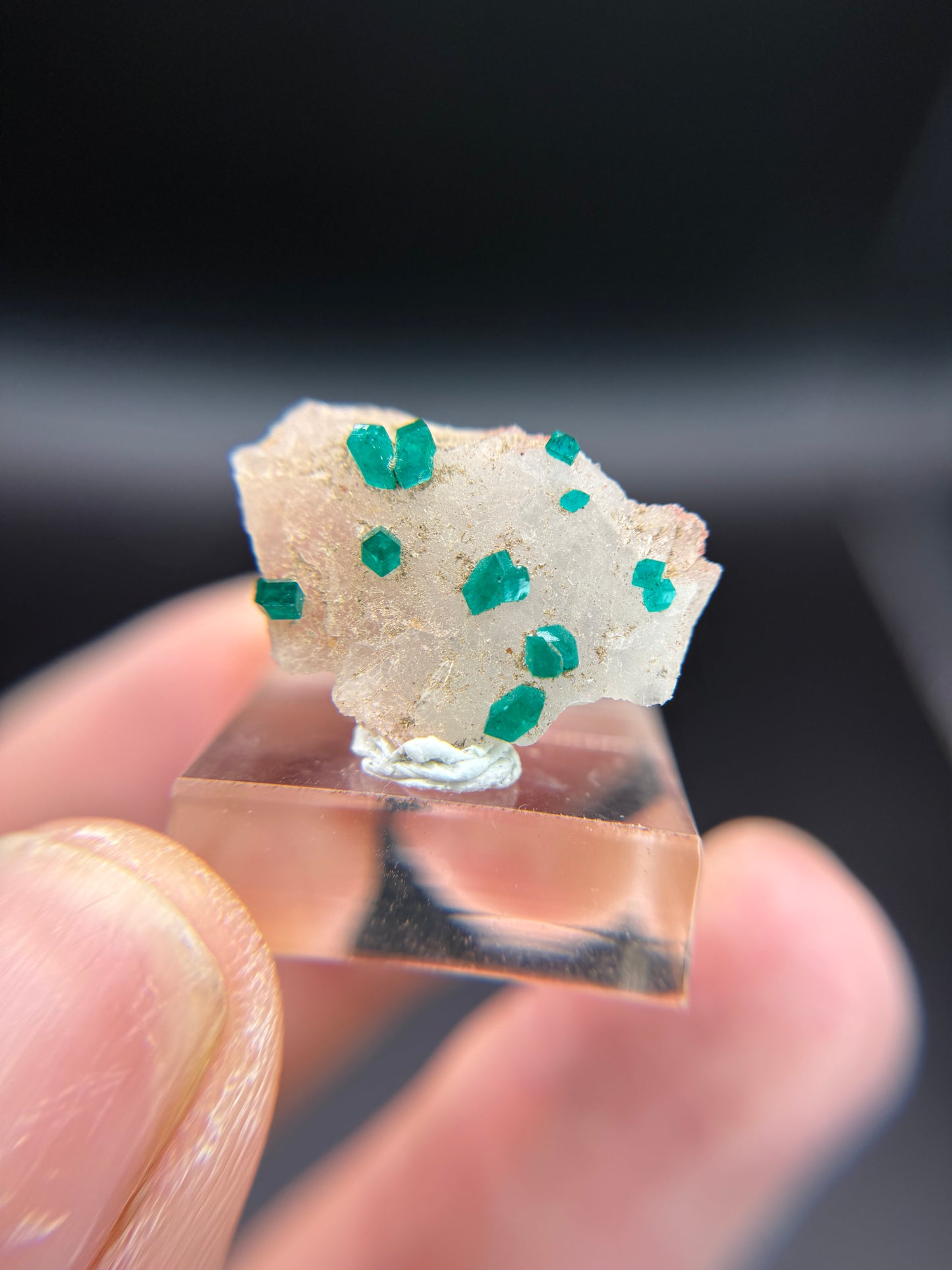 Dioptase on Quartz, Kunene Region, Namibia