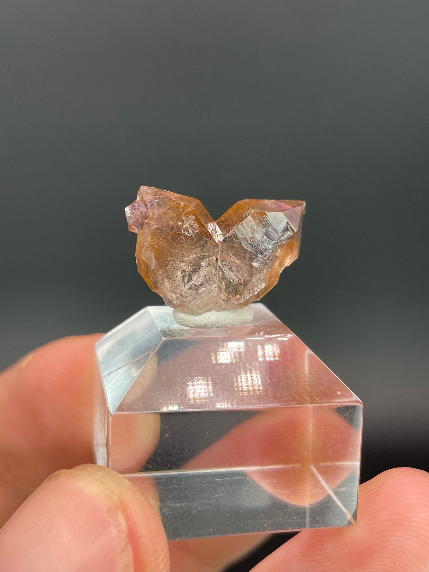 Amethyst Japan Law Twin with Hematite, Marovoalavo Mine, Andilamena, Madagascar