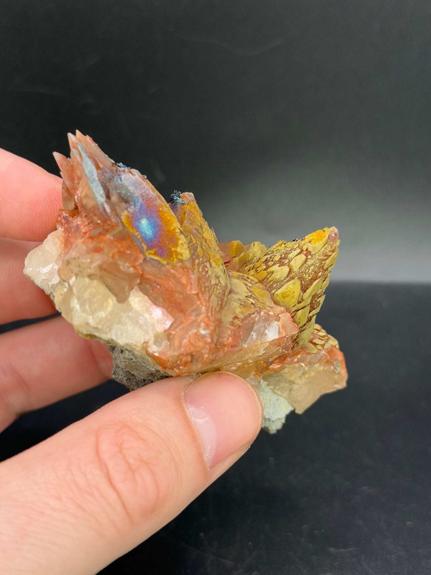 Chalcopyrite on Calcite, Soroca village, Dniester river, Moldova