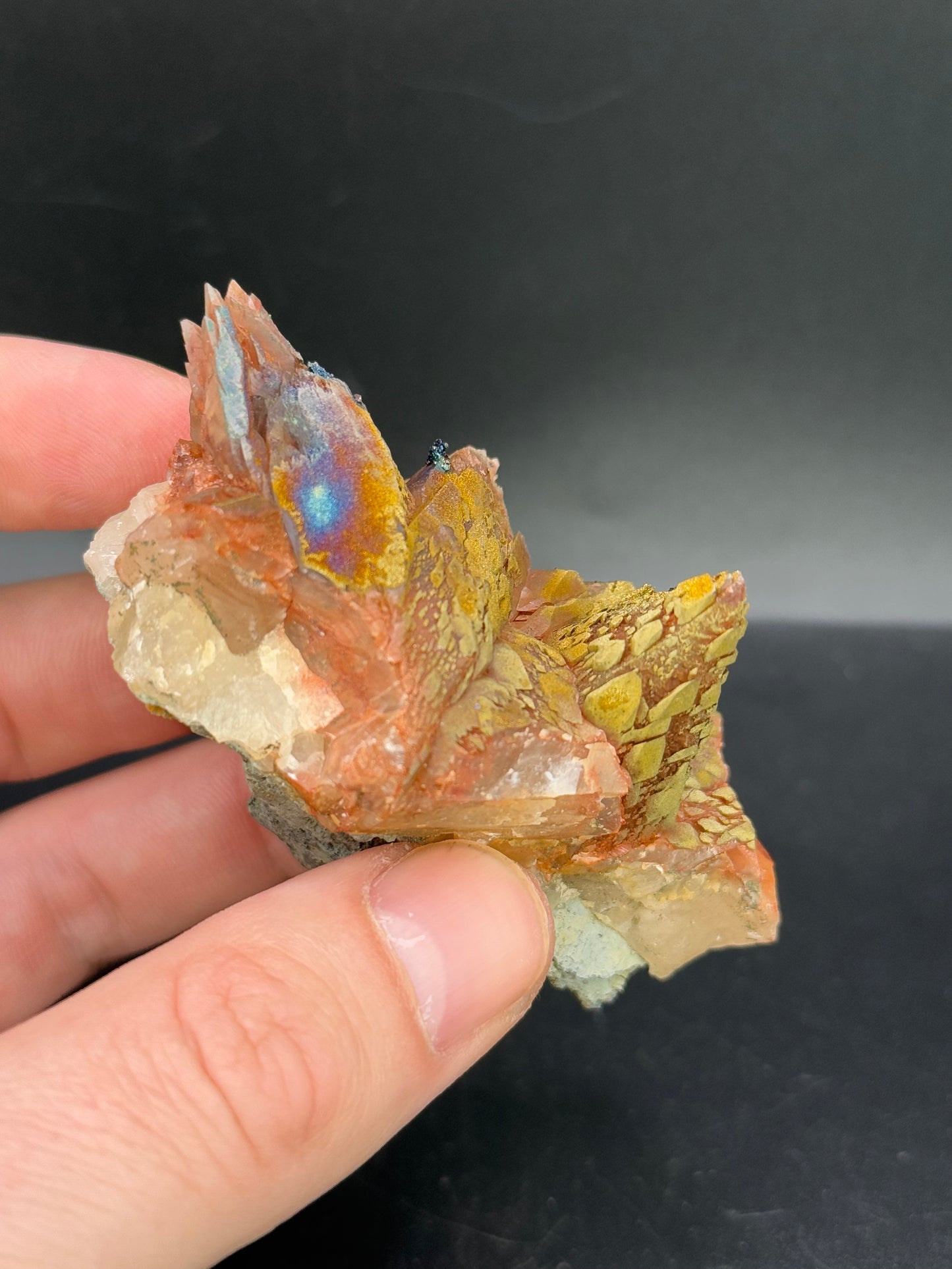 Chalcopyrite on Calcite, Soroca village, Dniester river, Moldova