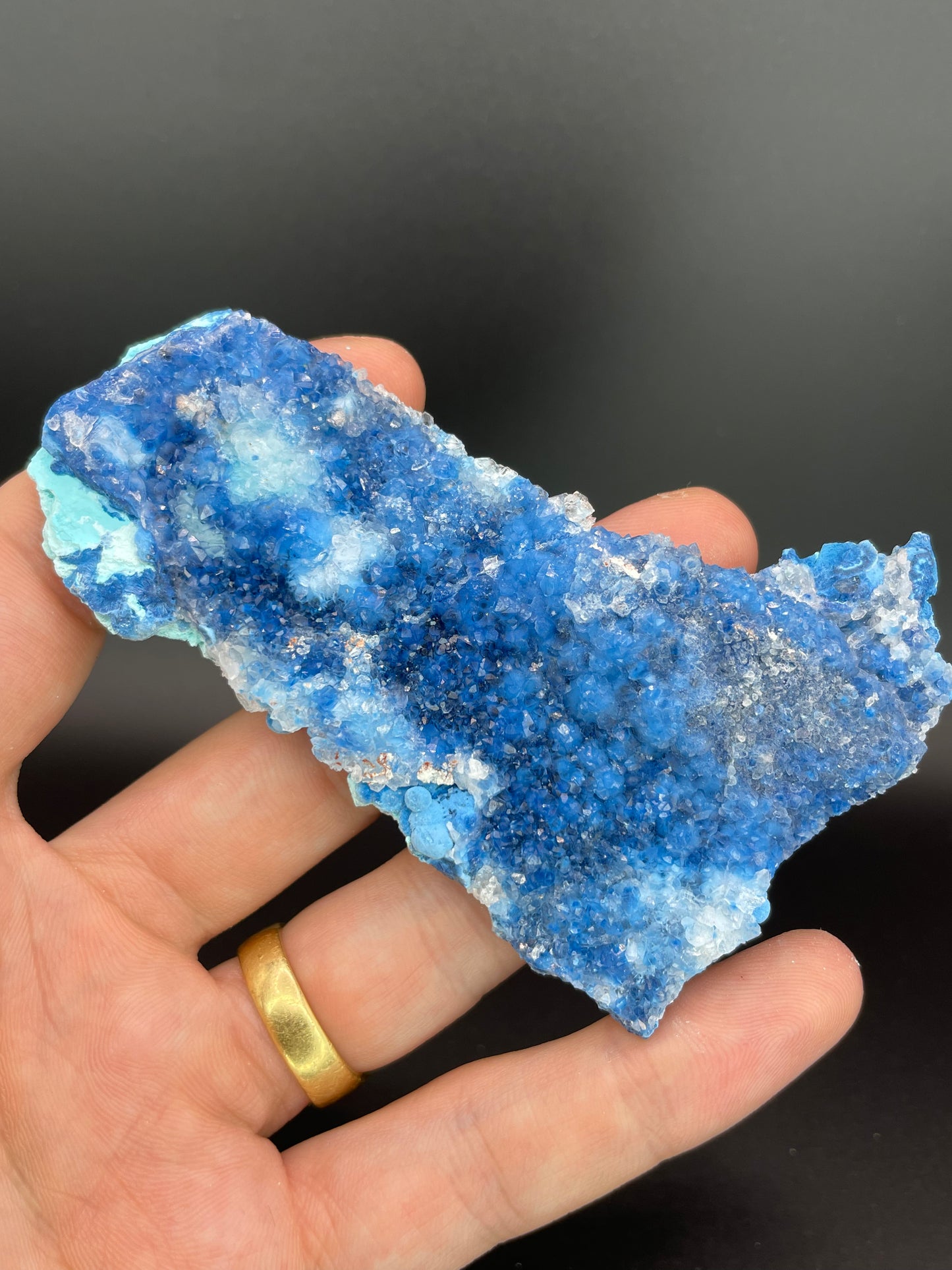 Shattuckite, Chrysocolla, Quartz 992 Level, Milpillas Mine, Cuitaca, Sonora, Mexico