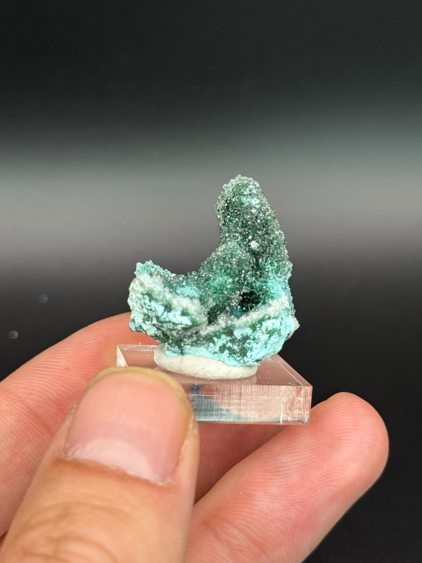 Quartz and Malachite on Chrysocolla Pseudomorph after Baryte, Lupoto Mine, Kakumba, Kipushi Territory, Haut-Katanga, DR Congo