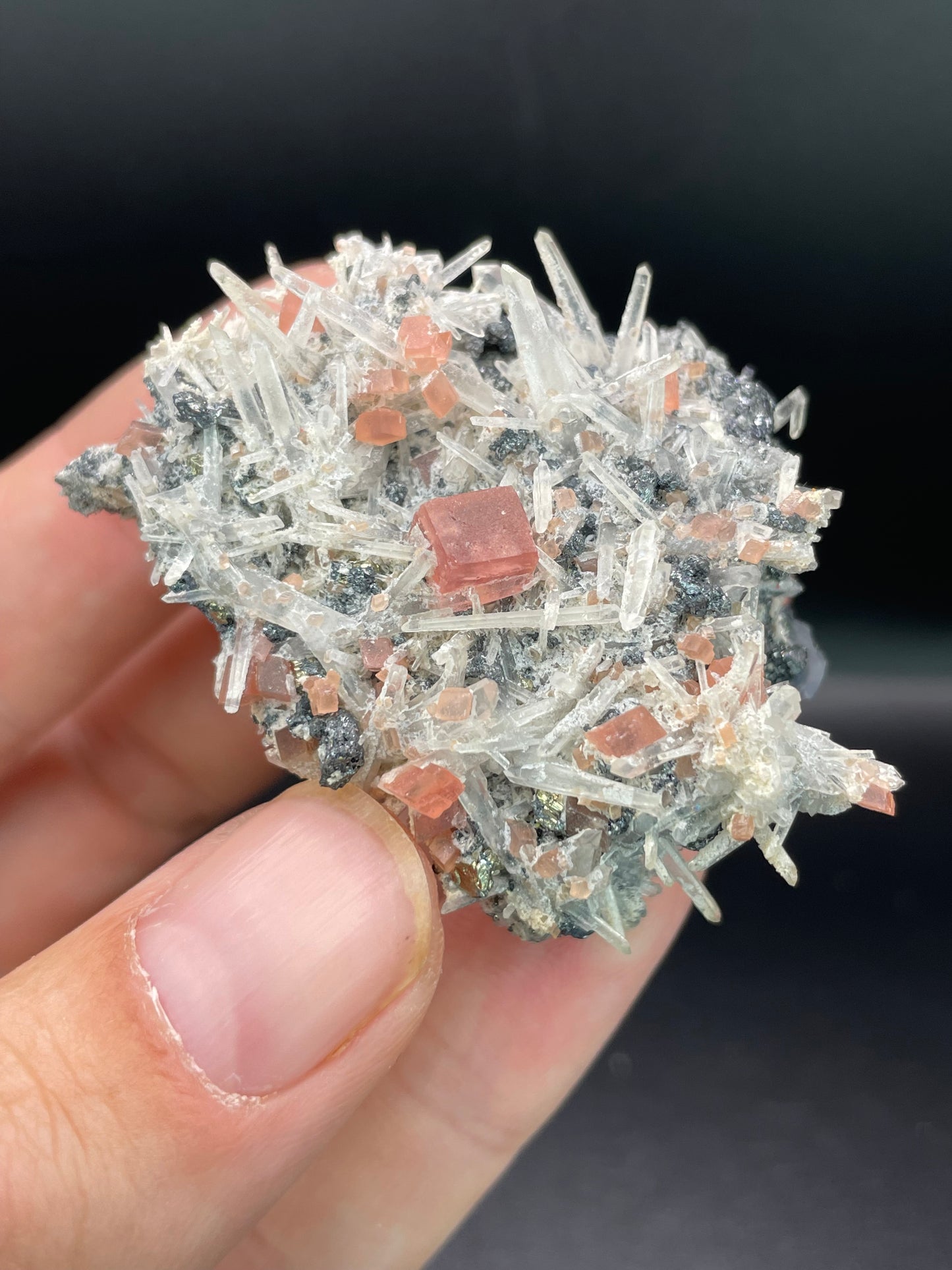 Rhodochrosite and Quartz, Sweet Home Mine, Alma, Colorado