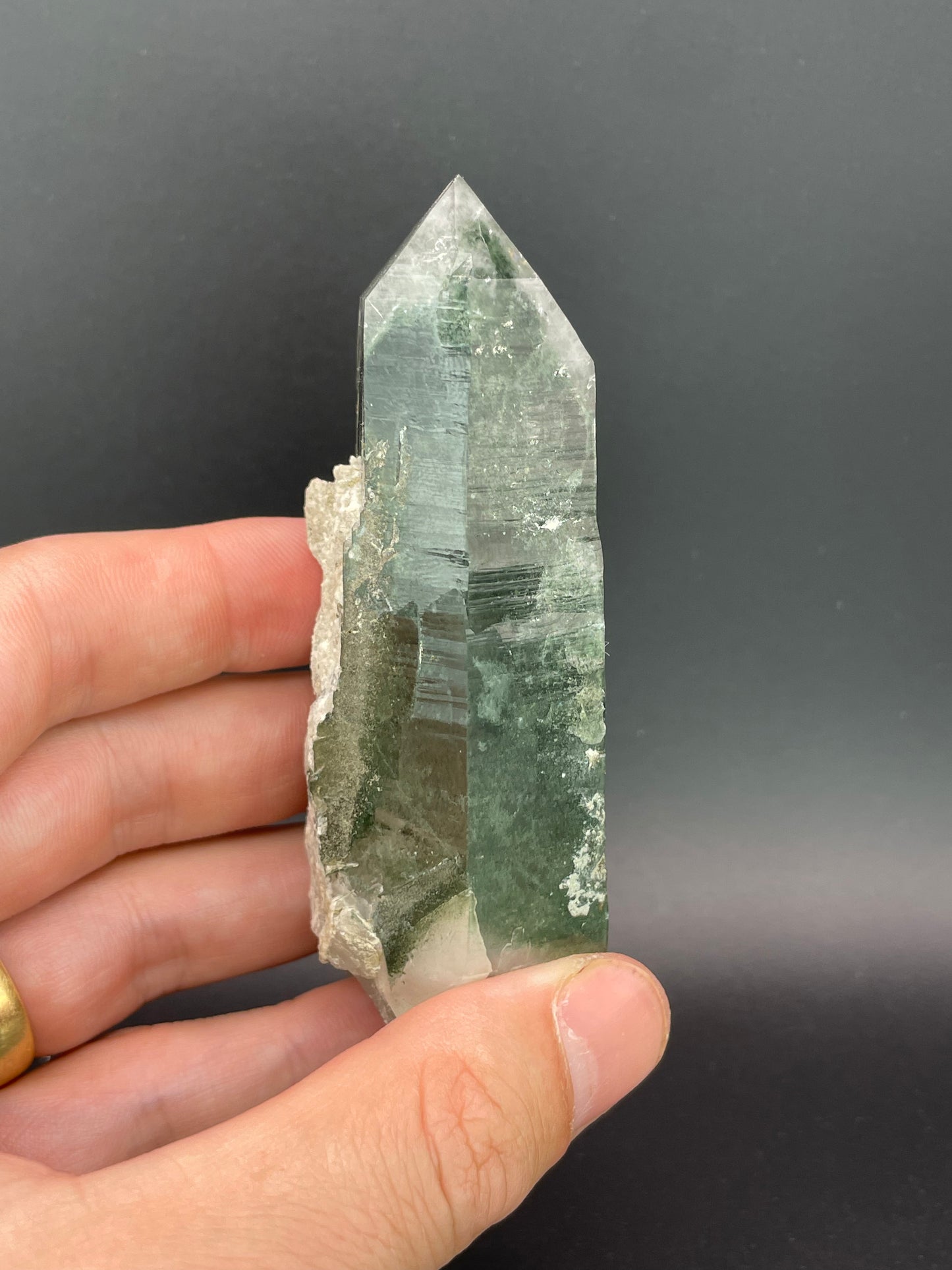 Quartz with Chlorite, Grisons/Canton Graubünden, Switzerland