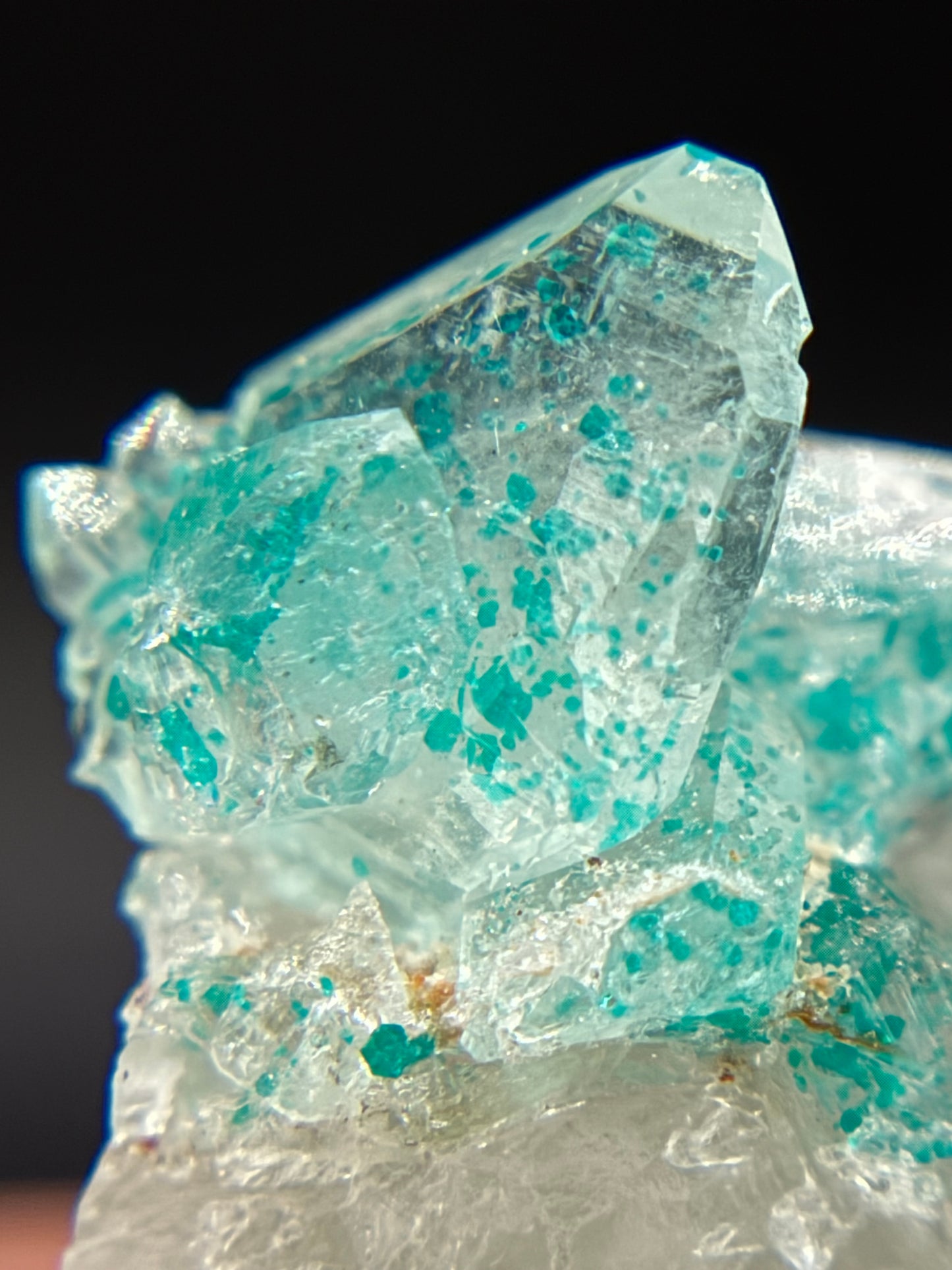 Dioptase and Quartz, Kunene Region, Namibia