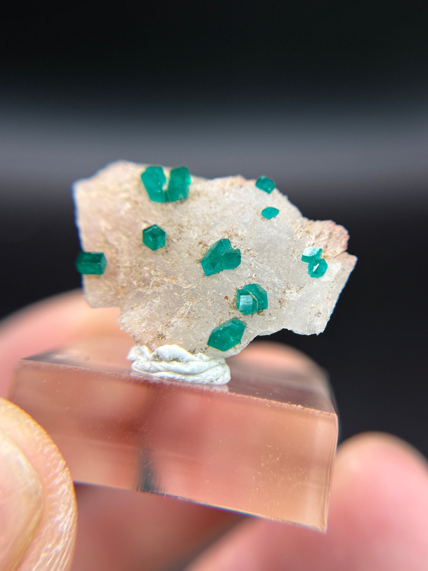Dioptase on Quartz, Kunene Region, Namibia