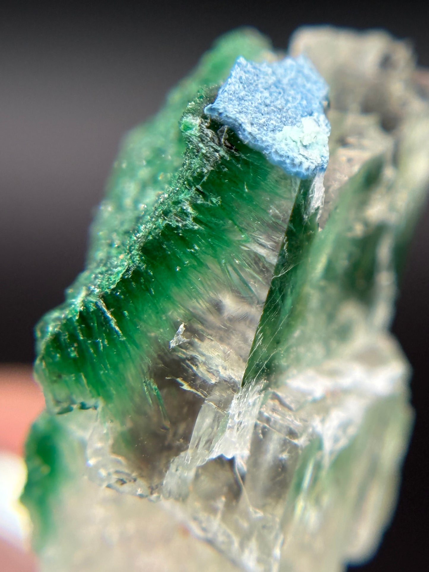 Malachite, Shattuckite and Calcite, Kunene Region, Namibia