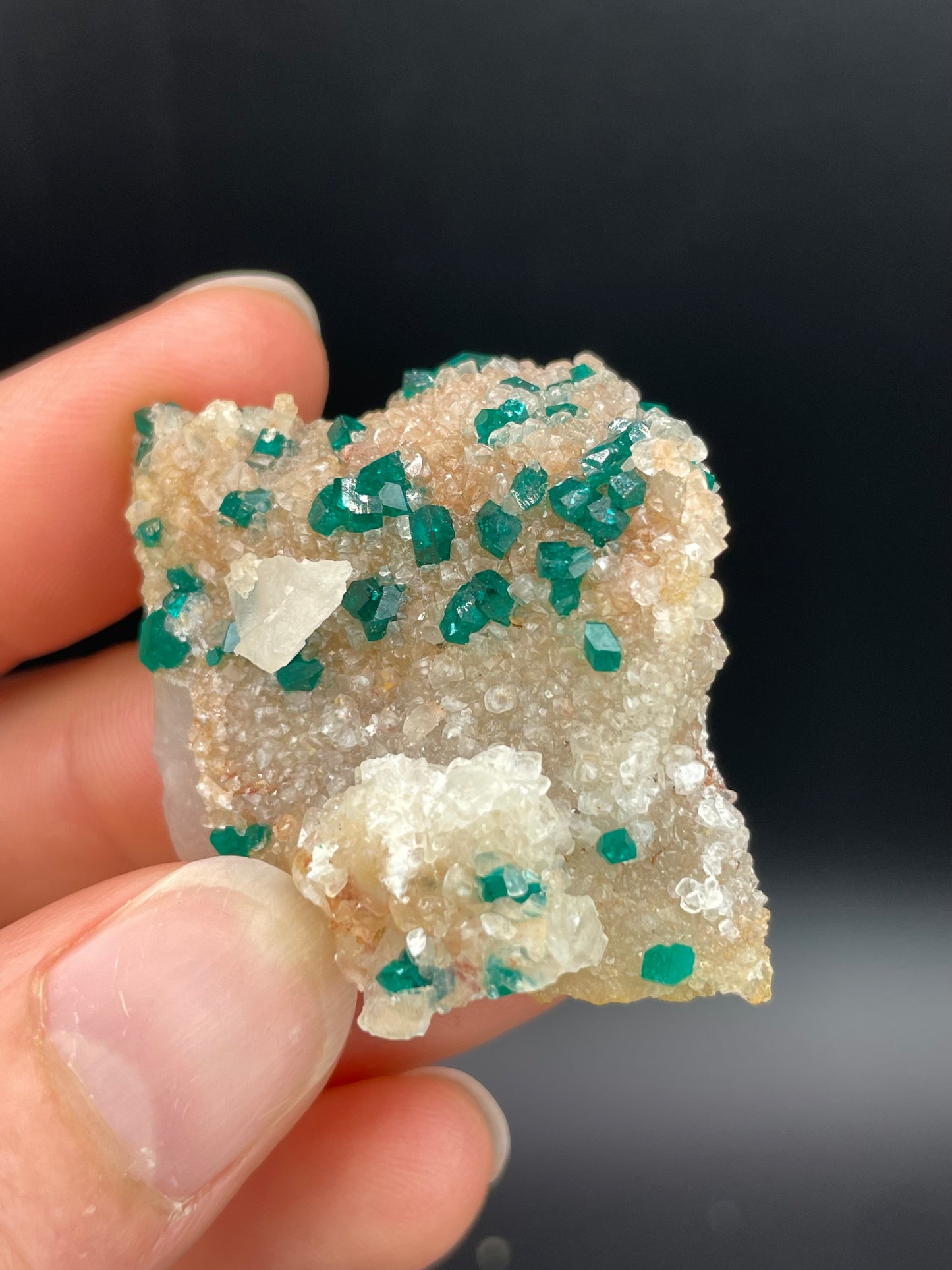 Dioptase and Quartz, Kunene Region, Namibia