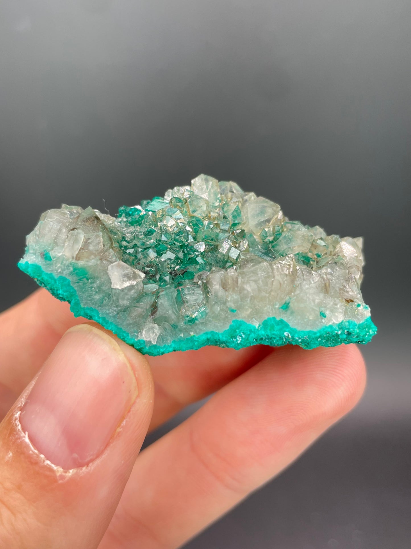 Dioptase and Quartz, Sanda Hills, Mindouli, Pool Department, Republic of Congo