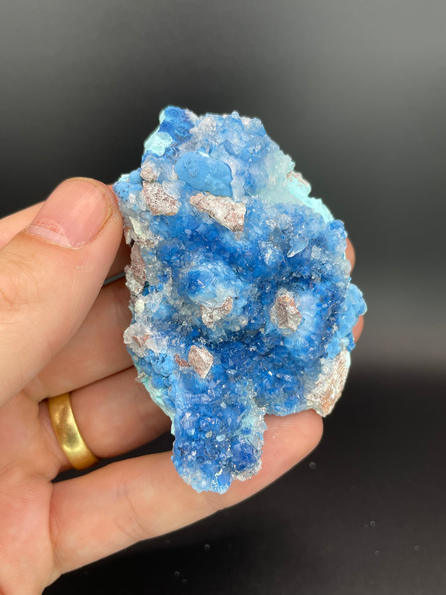 Shattuckite, Chrysocolla, Quartz