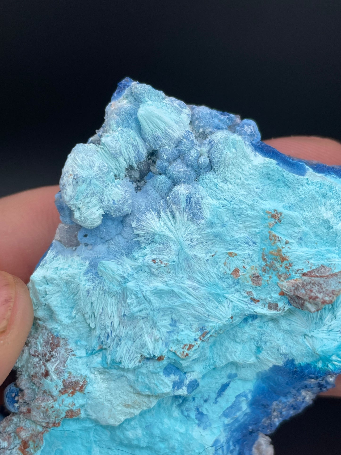Shattuckite, Chrysocolla, Quartz 992 Level, Milpillas Mine, Cuitaca, Sonora, Mexico