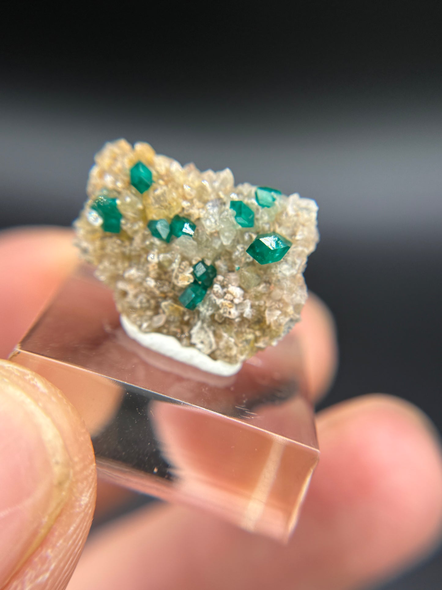 Dioptase on Quartz, Kunene Region, Namibia