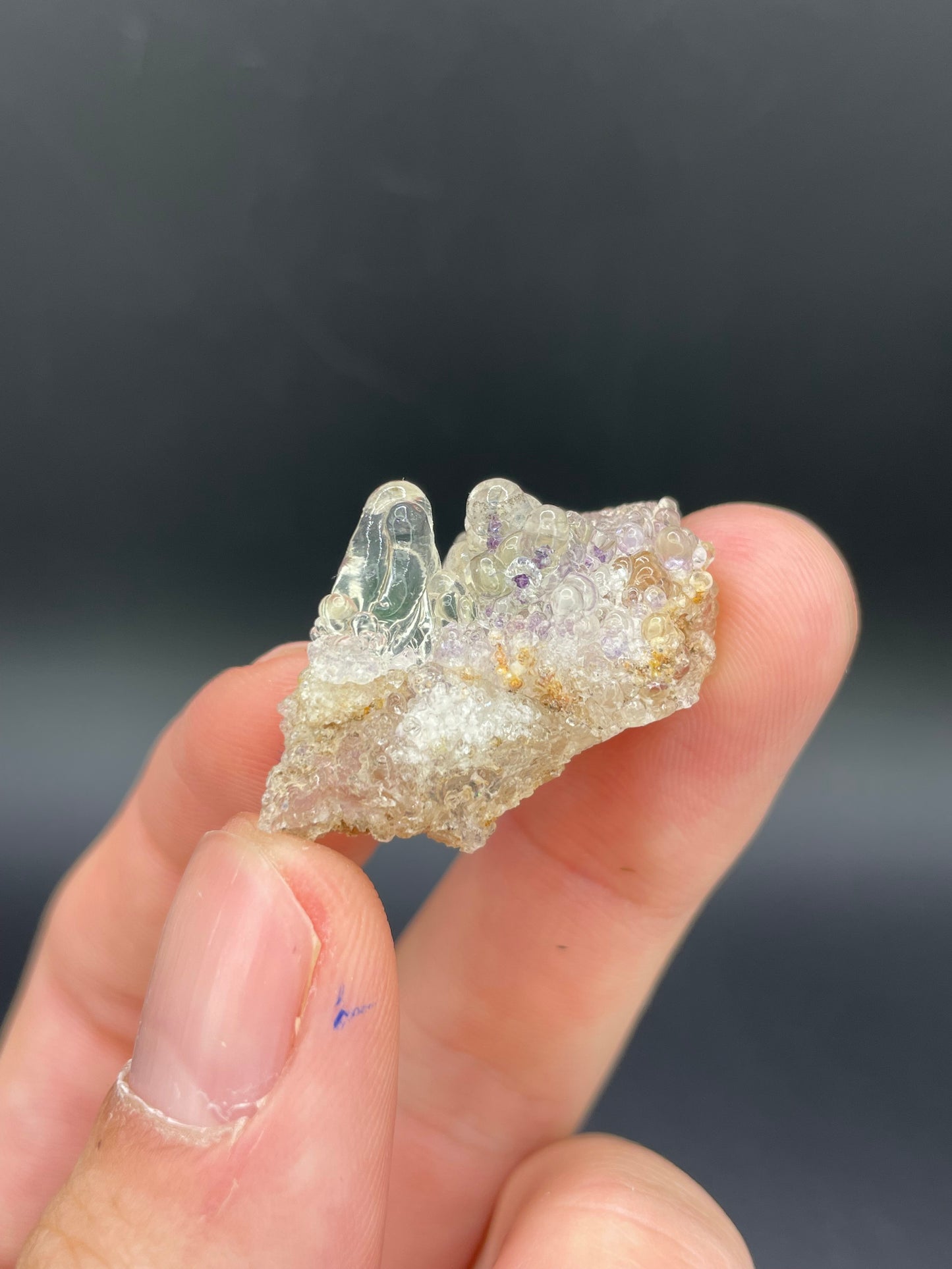 Hyalite opal with Fluorite, Guanajuato, Mexico