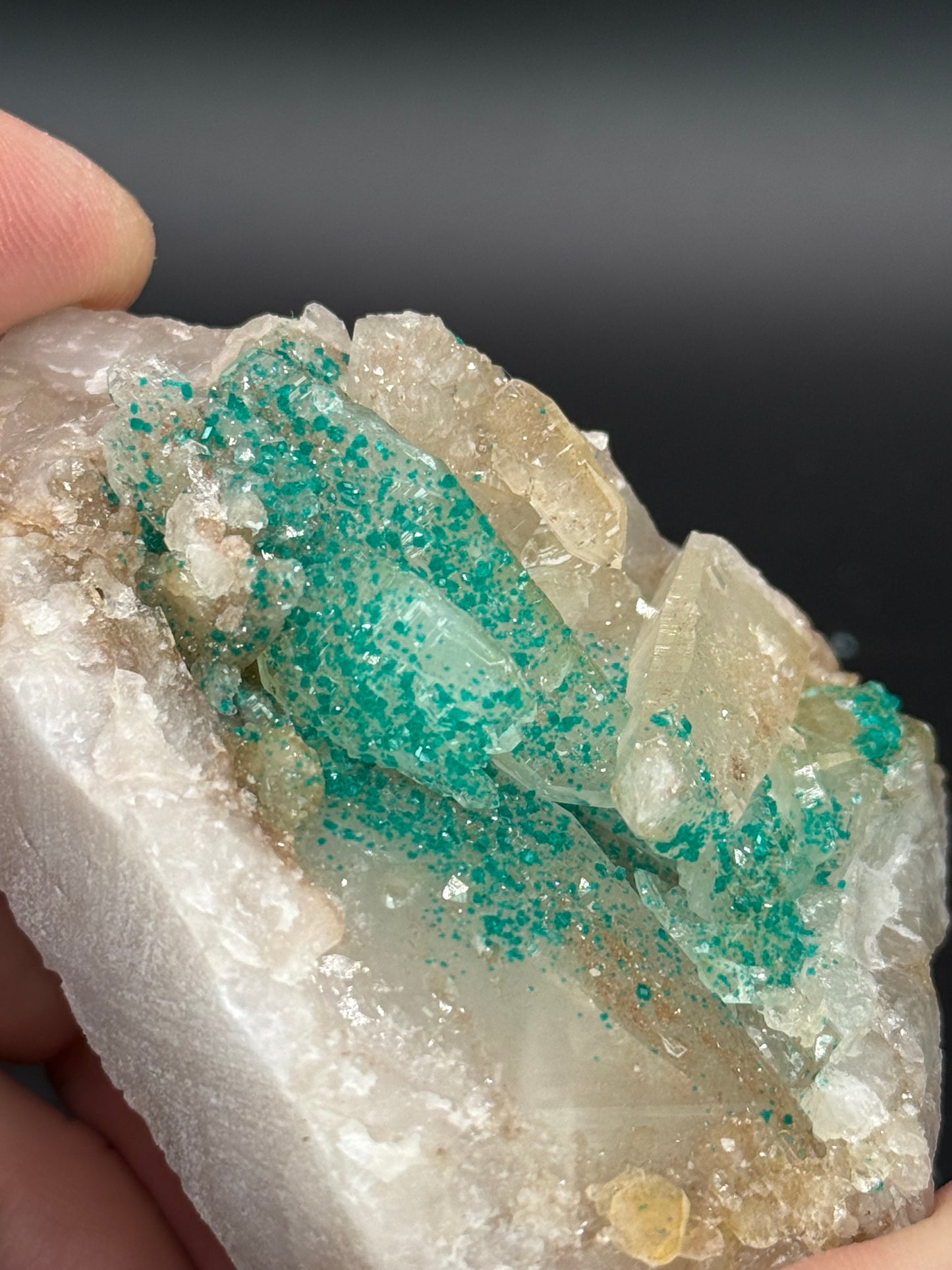 Dioptase and Quartz, Kunene Region, Namibia