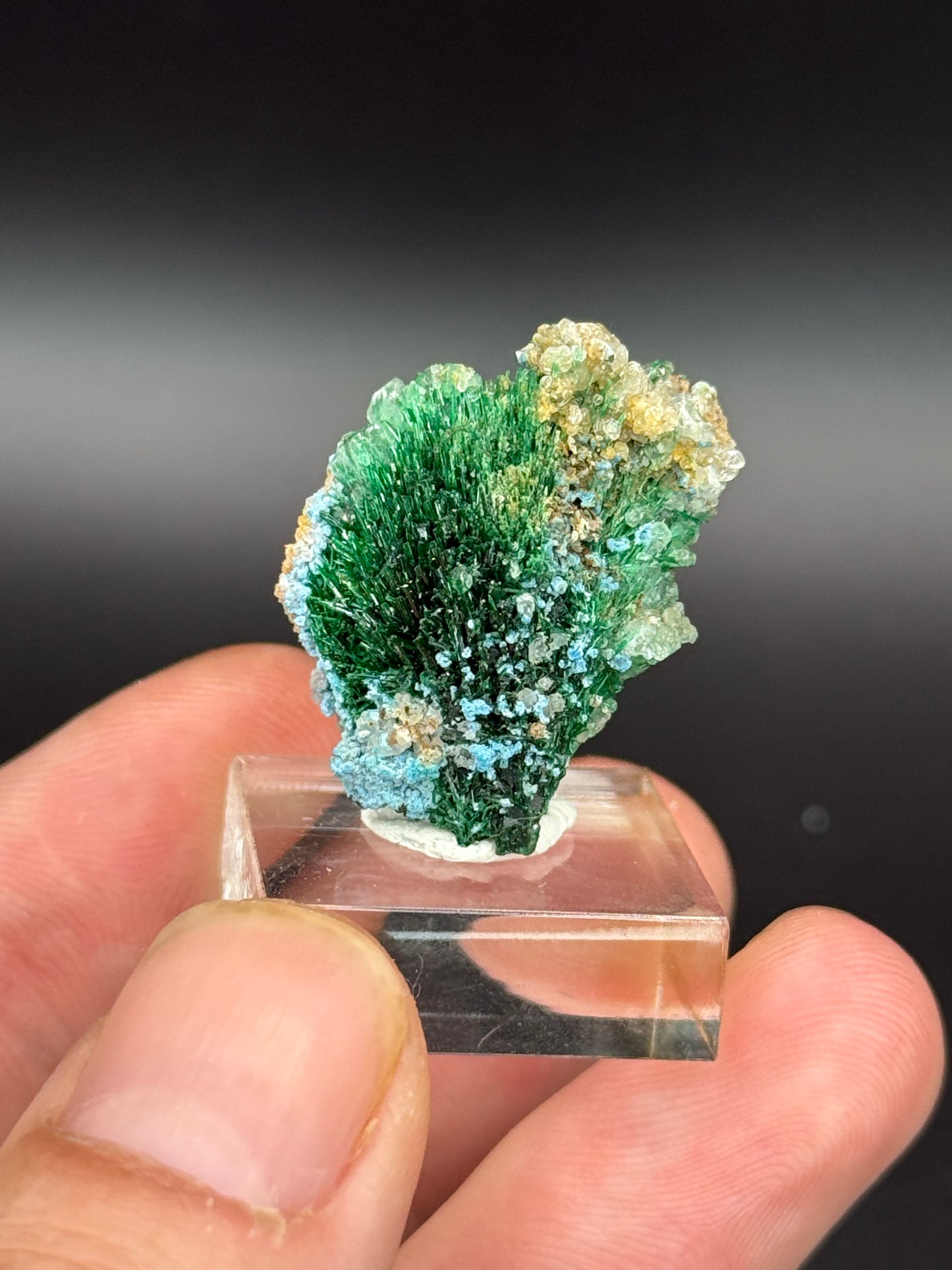 Malachite, Shattuckite, and Calcite, Kunene Region, Namibia