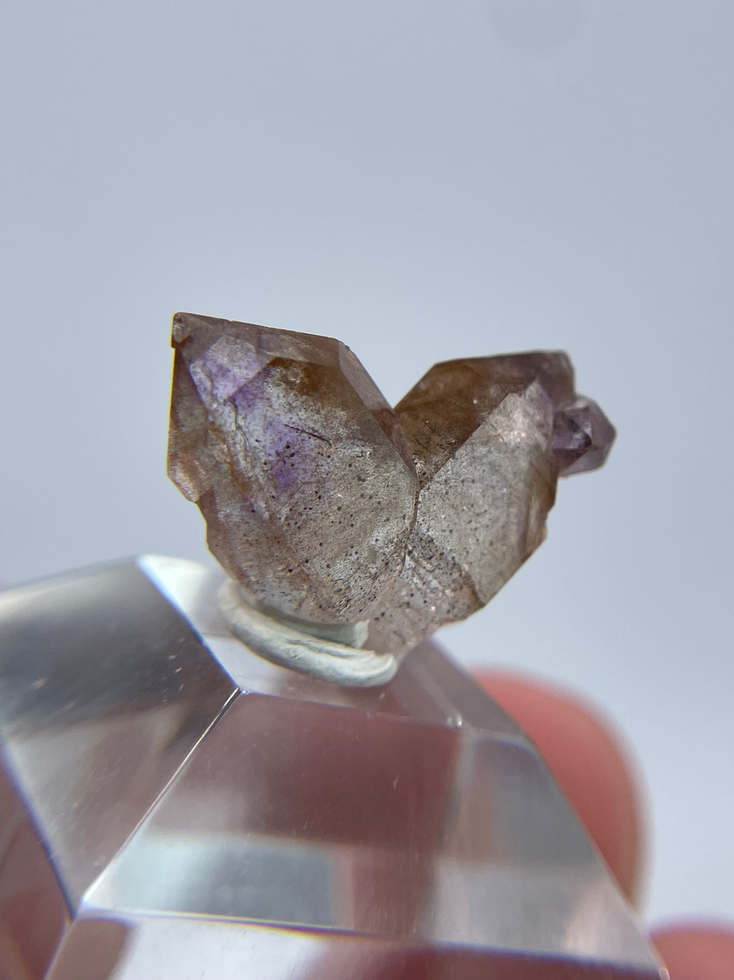 Amethyst Japan Law Twin with Hematite, Marovoalavo Mine, Andilamena, Madagascar