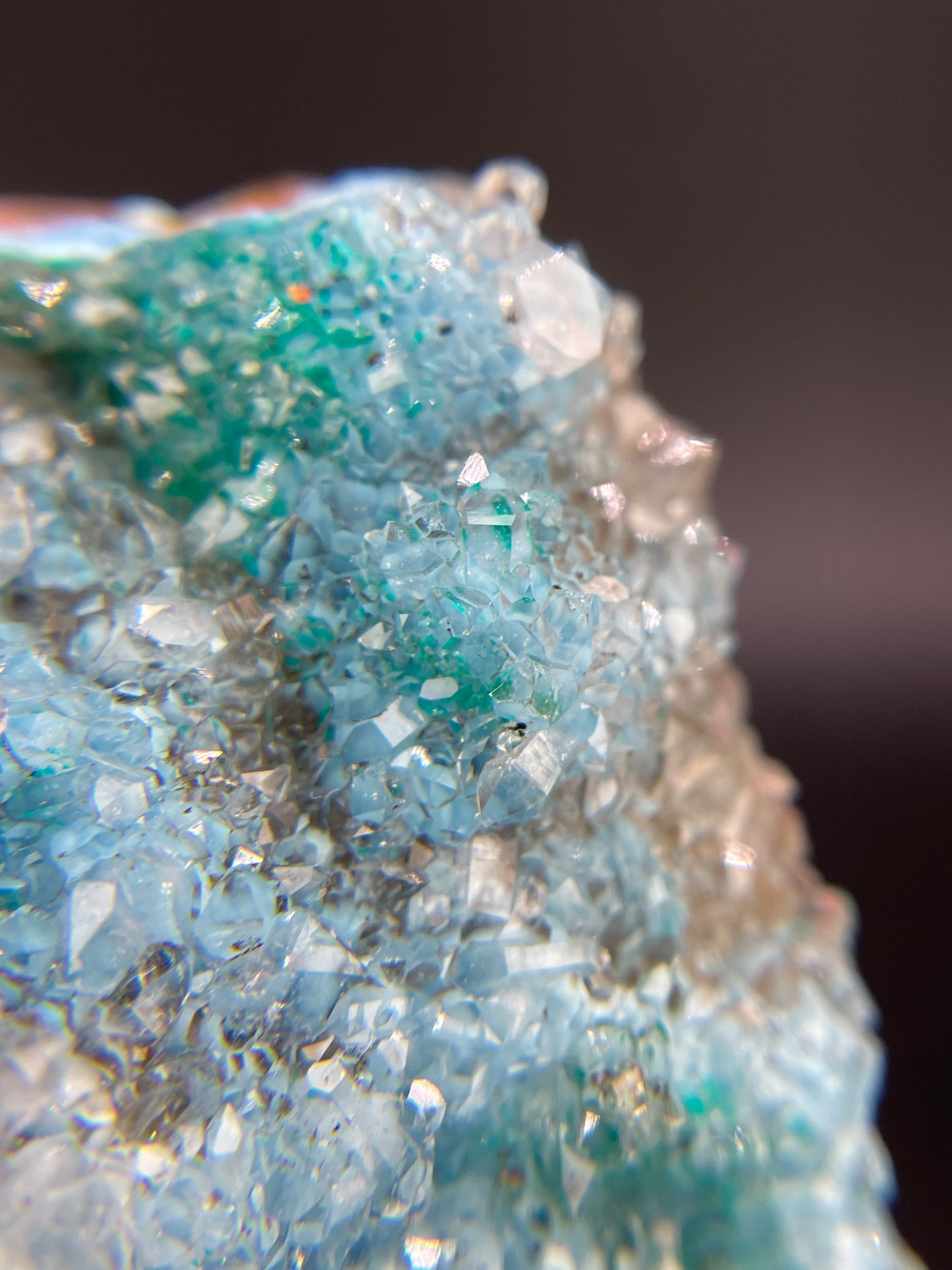 Plancheite and Dioptase in Quartz, Sanda Hills, Mindouli, Republic of Congo