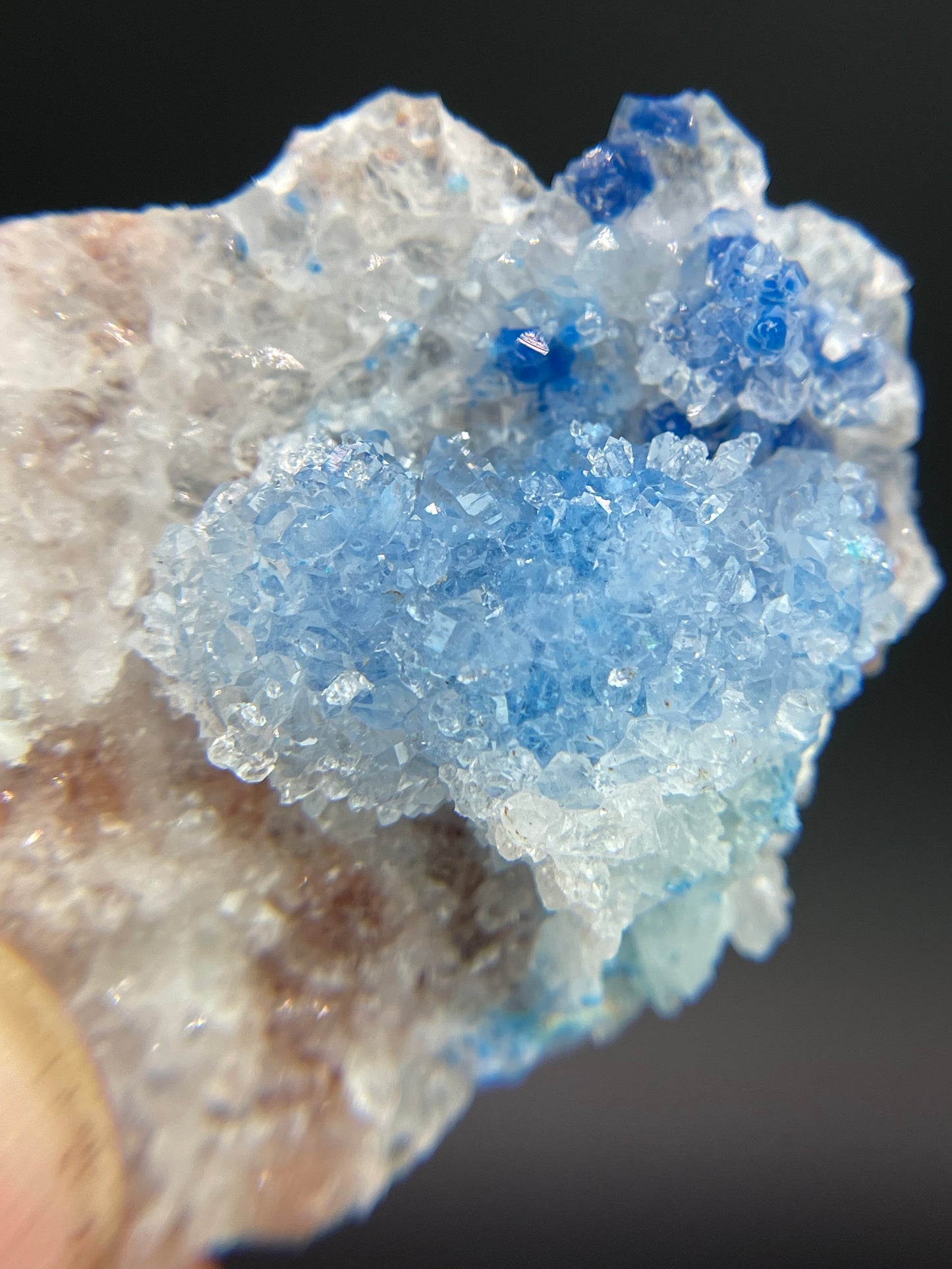 Shattuckite, Chrysocolla, Quartz, 992 Level, Milpillas Mine, Cuitaca, Sonora, Mexico
