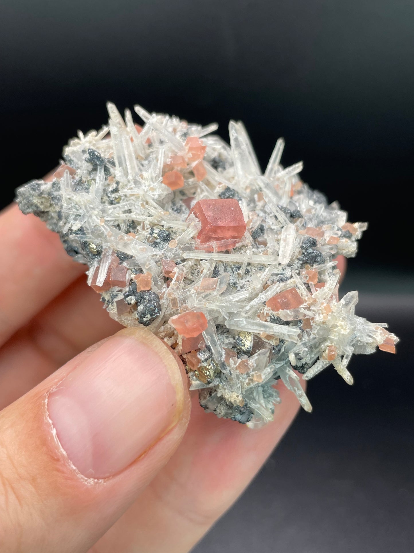 Rhodochrosite and Quartz, Sweet Home Mine, Alma, Colorado