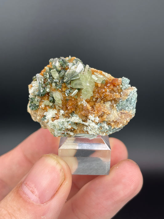 Hessonite, Diopside, Clinochlore, Valle d'Aosta, Italy