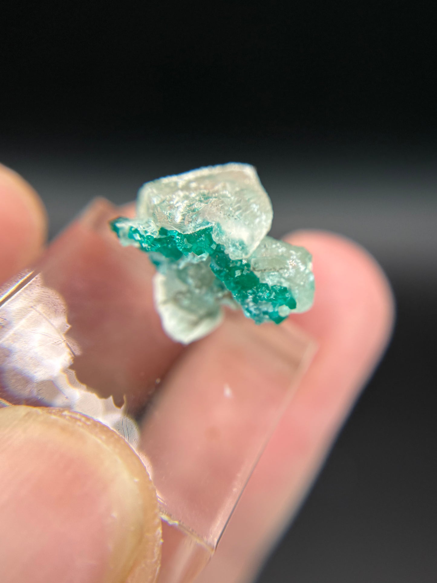 Dioptase and Calcite, Kunene Region, Namibia