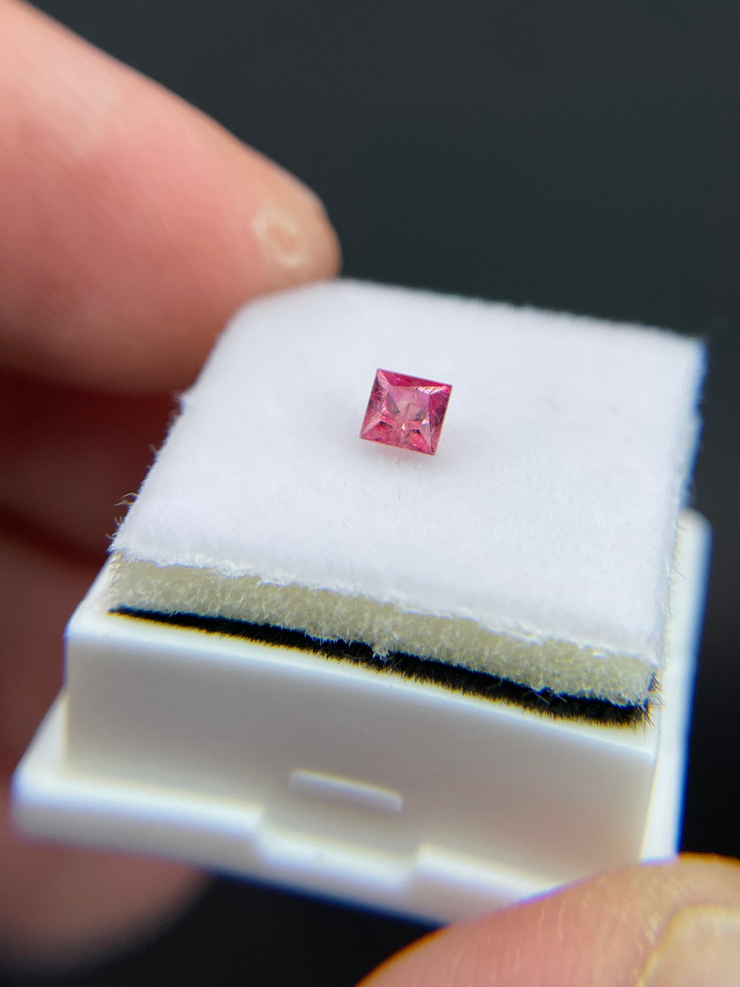 Red Beryl Gemstone, Princess Cut, Utah