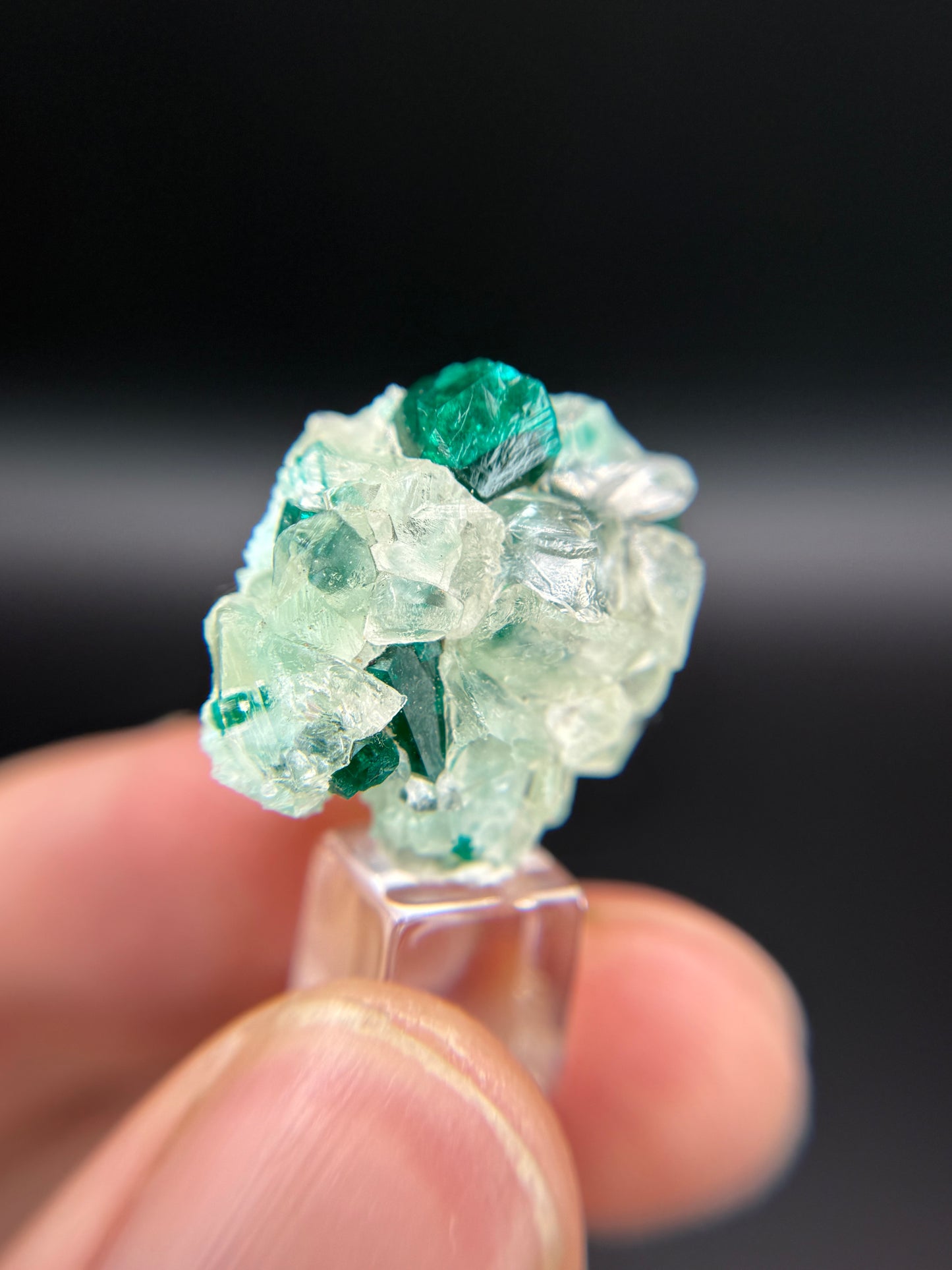 Dioptase and Calcite, Kunene Region, Namibia