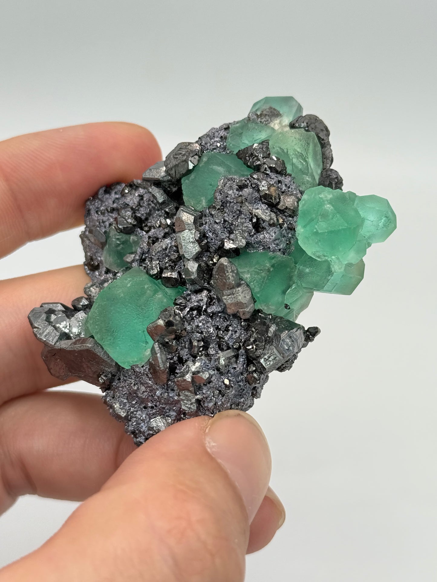 Fluorite, Milpo mine, Atacocha, Pasco Prov., Peru
