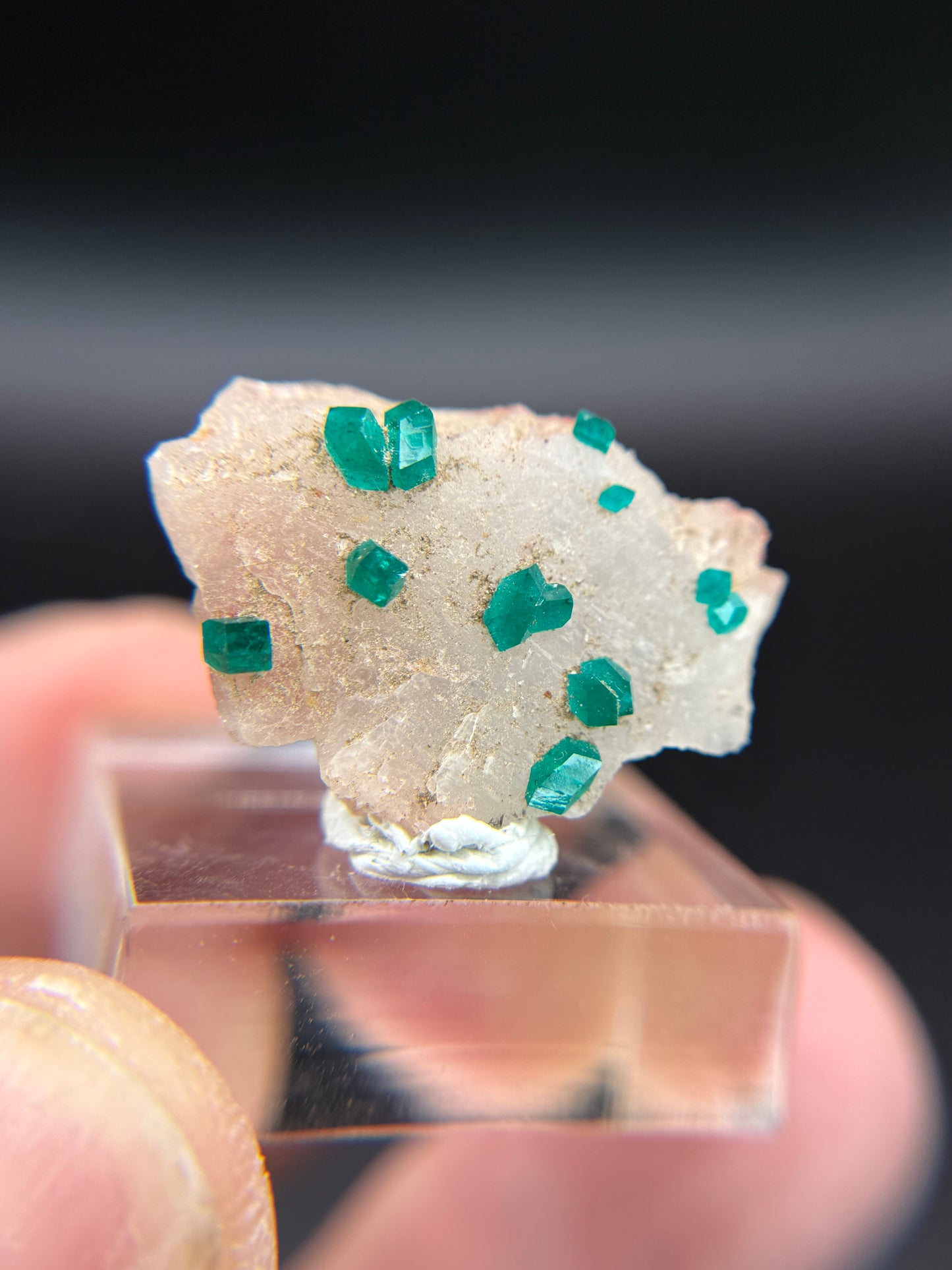 Dioptase on Quartz, Kunene Region, Namibia