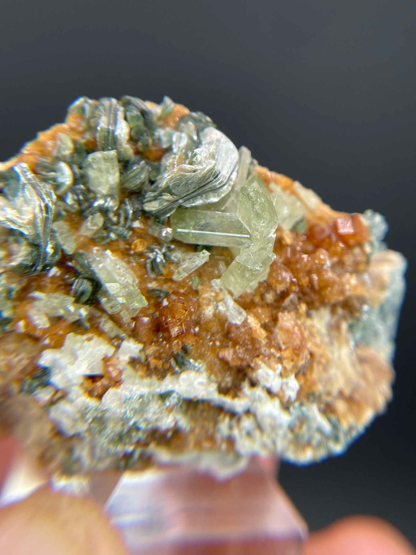 Hessonite, Diopside, Clinochlore, Valle d'Aosta, Italy