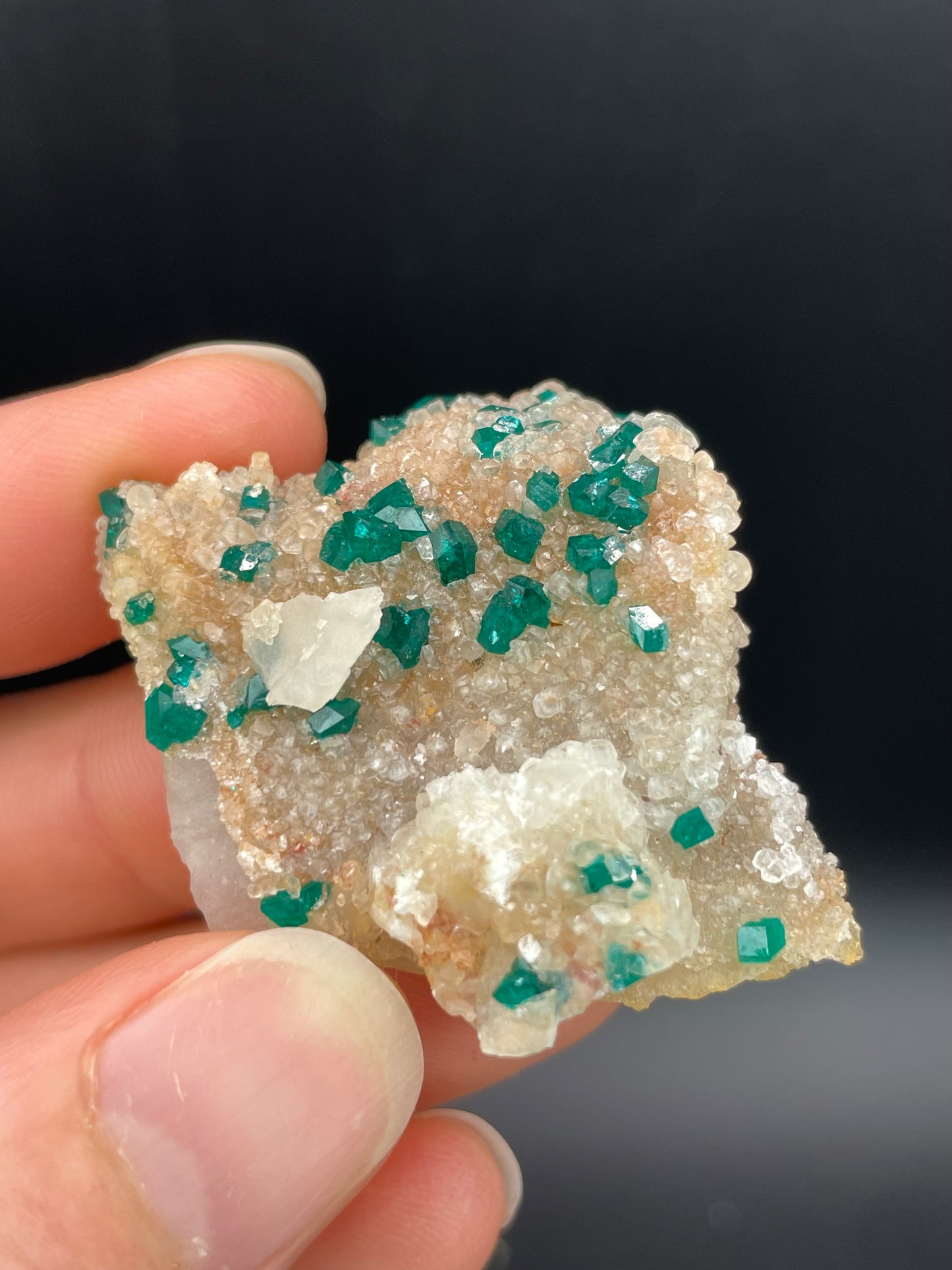 Dioptase and Quartz, Kunene Region, Namibia
