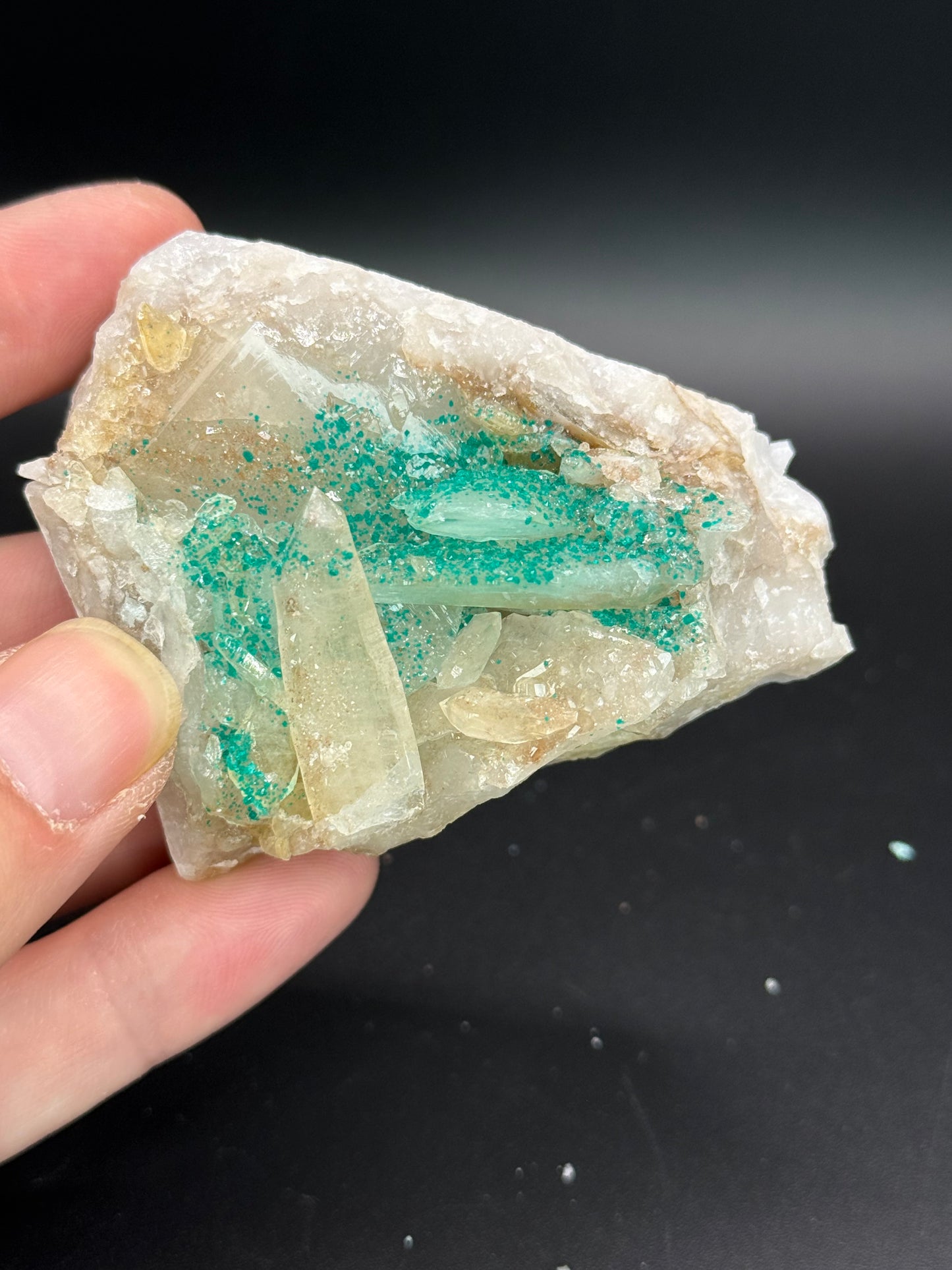 Dioptase and Quartz, Kunene Region, Namibia