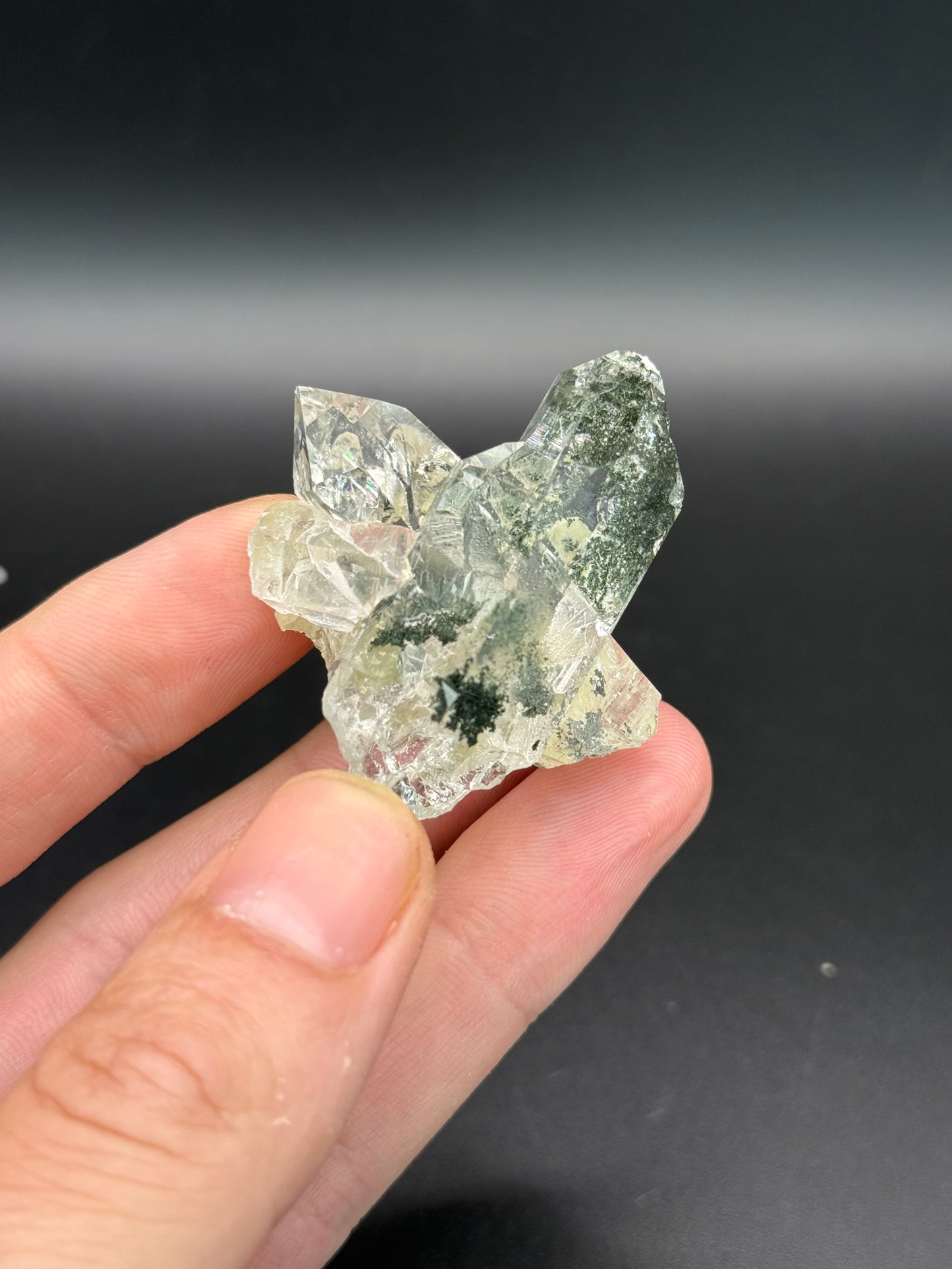 Quartz with Chlorite inclusions, Val Cavrein, Disentis, Grisons, Switzerland