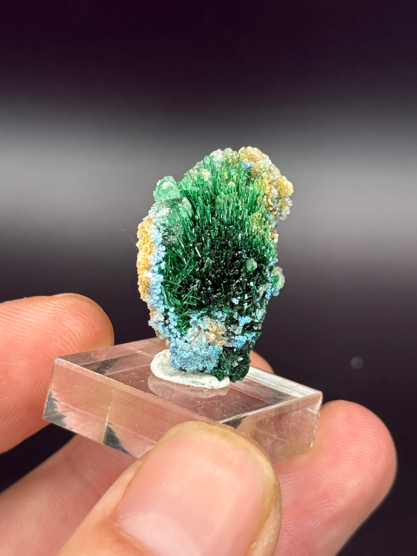 Malachite, Shattuckite, and Calcite, Kunene Region, Namibia