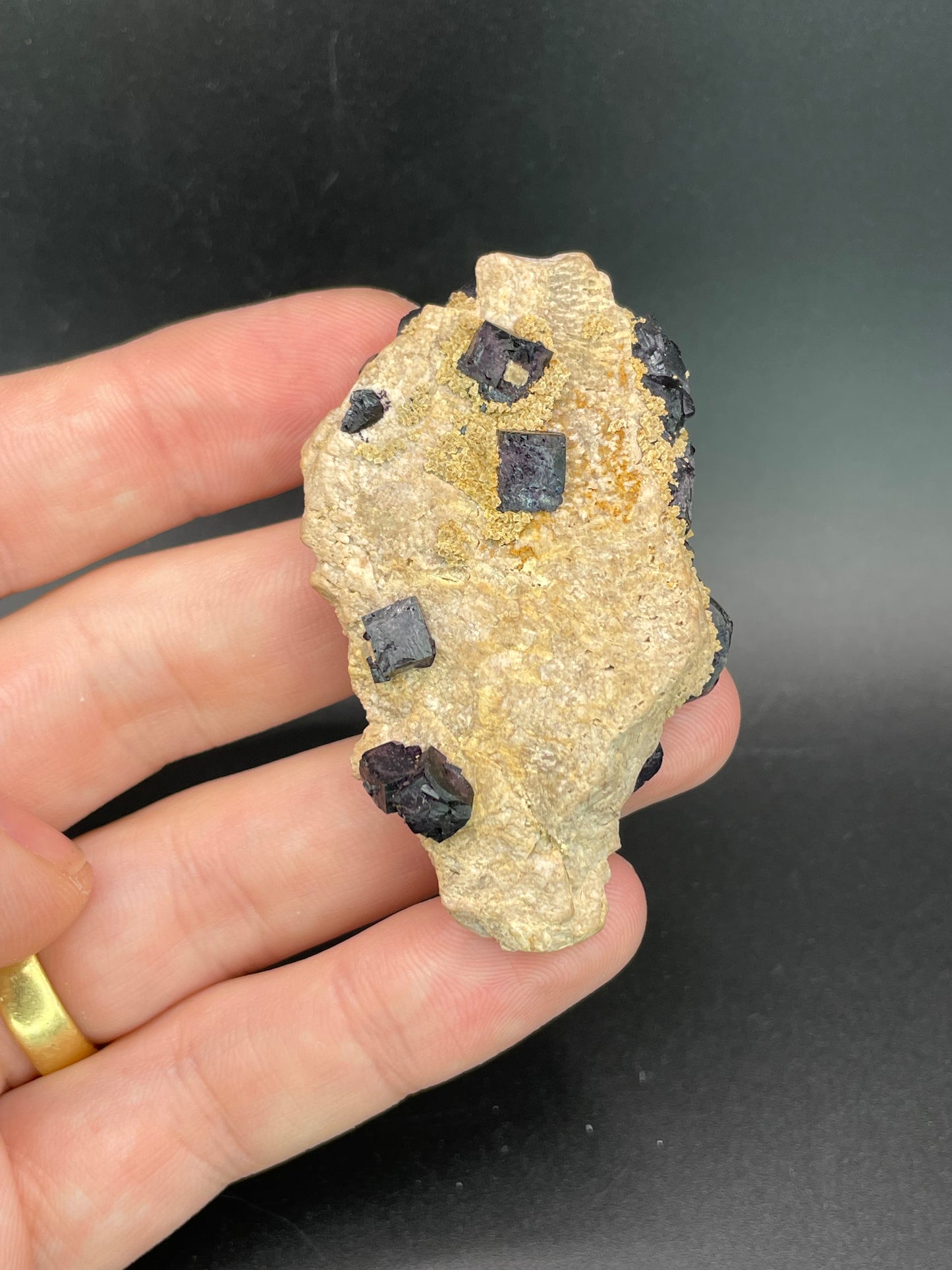 Fluorite, #448, mine #2, second level - 96m depth. Volyn deposit, Zhitomur region, Ukraine.