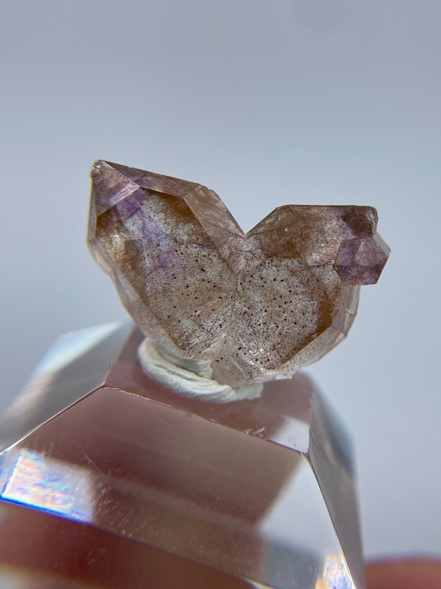 Amethyst Japan Law Twin with Hematite, Marovoalavo Mine, Andilamena, Madagascar