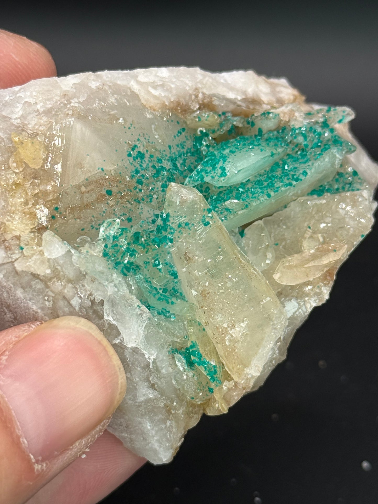 Dioptase and Quartz, Kunene Region, Namibia