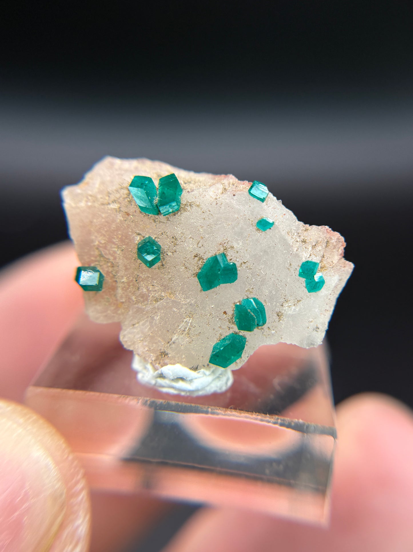 Dioptase on Quartz, Kunene Region, Namibia