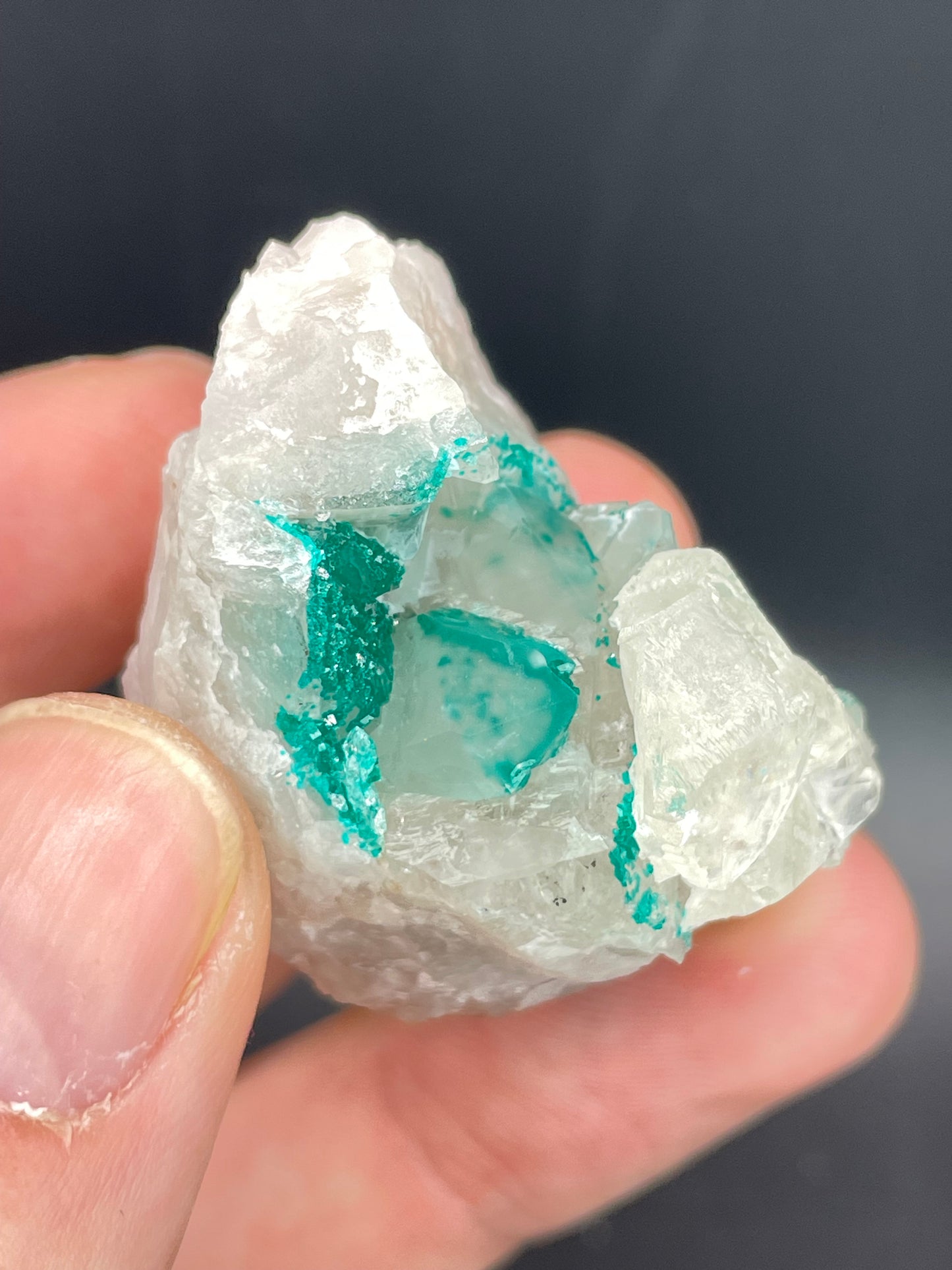 Dioptase, Calcite and Quartz, Kunene Region, Namibia