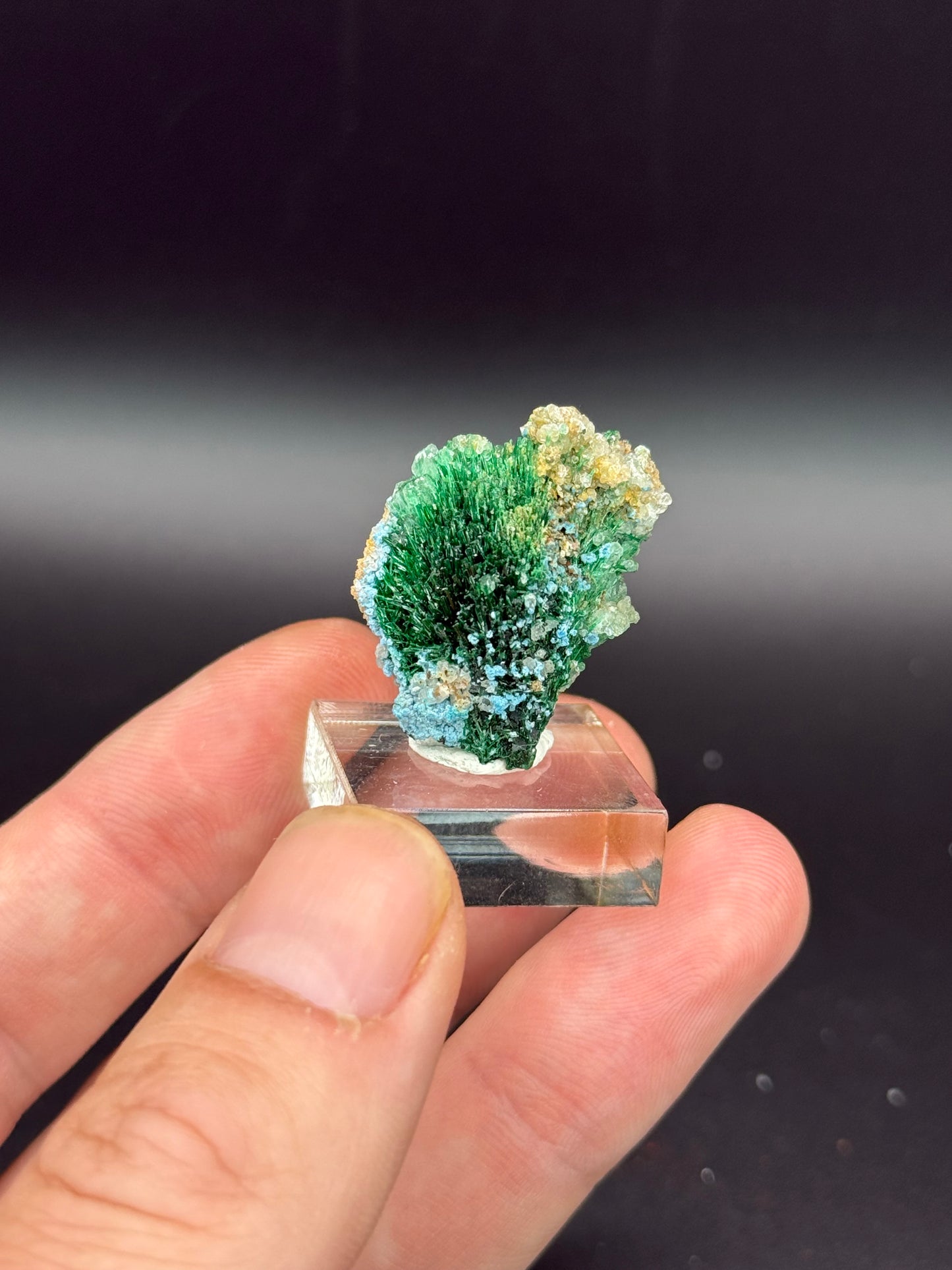 Malachite, Shattuckite, and Calcite, Kunene Region, Namibia