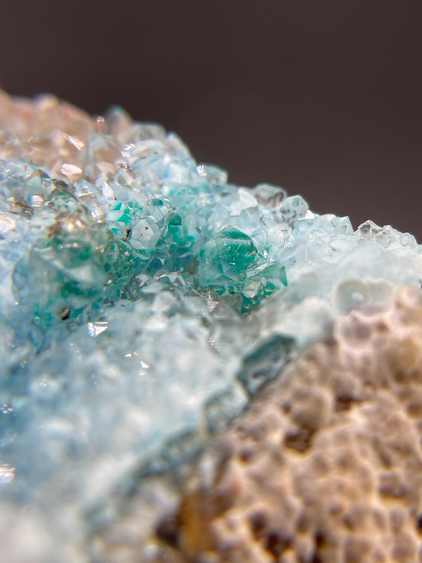 Plancheite and Dioptase in Quartz, Sanda Hills, Mindouli, Republic of Congo