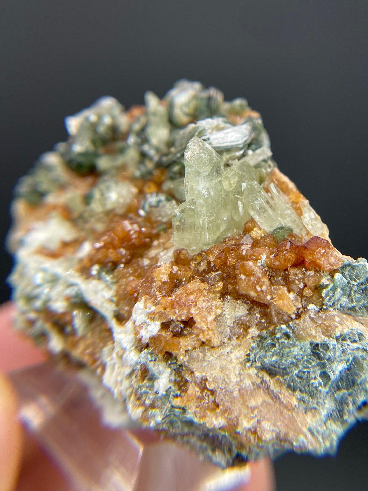 Hessonite, Diopside, Clinochlore, Valle d'Aosta, Italy