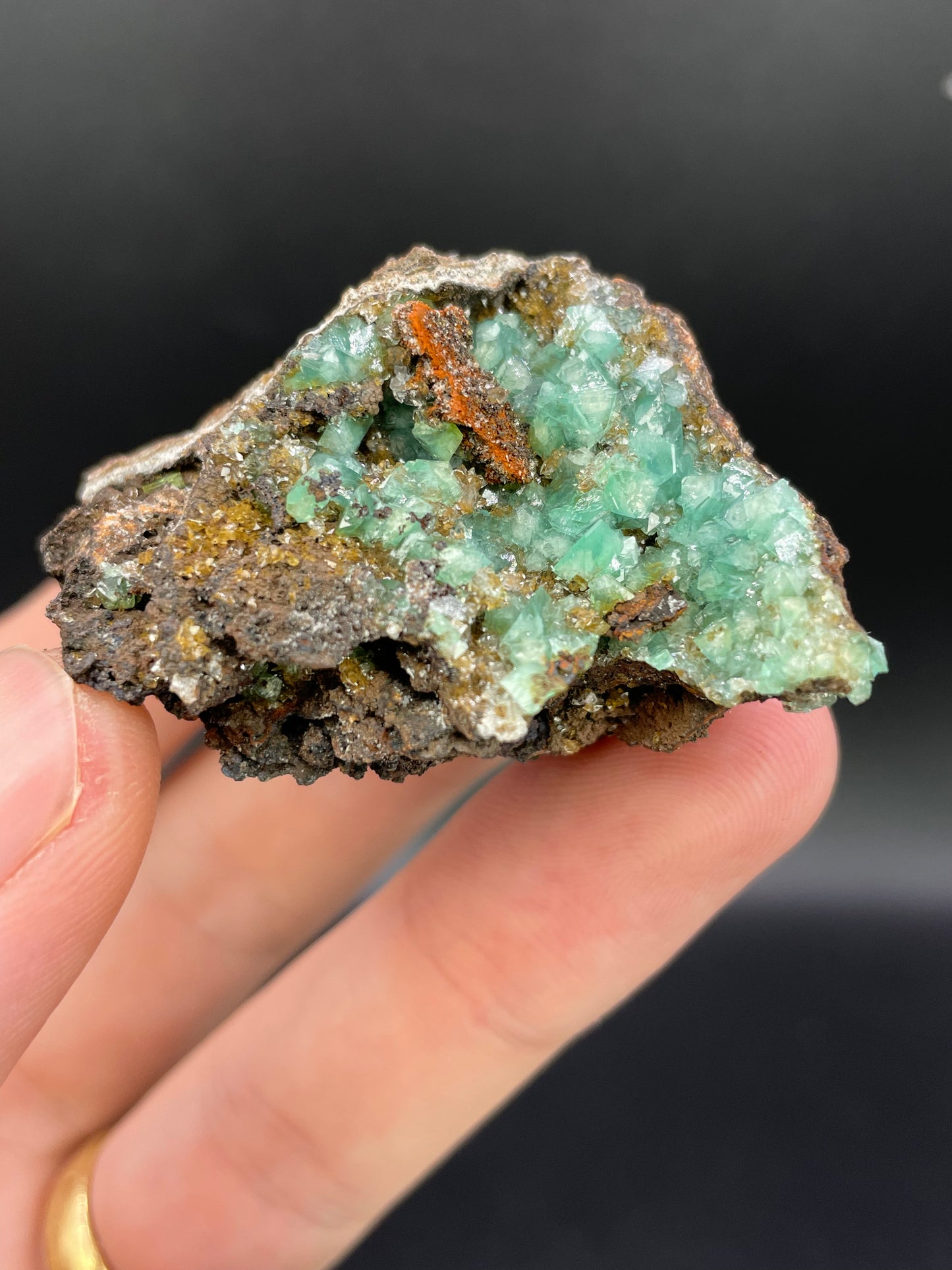 Cuprian Adamite, Ojuela Mine, Mapimi, Durango, Mexico